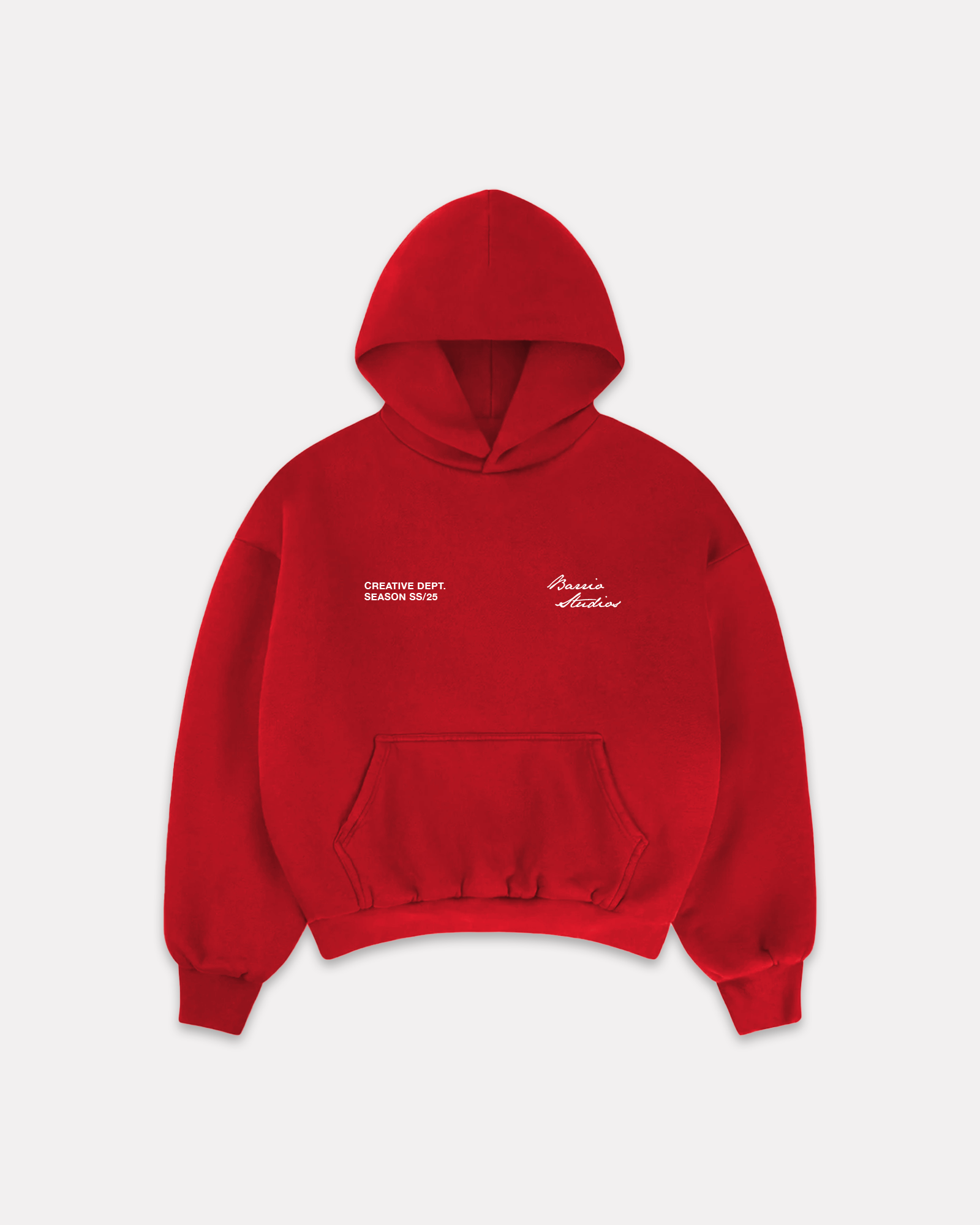 BARRIO STUDIOS - RAINBOW BOXY HOODIE ROSSO