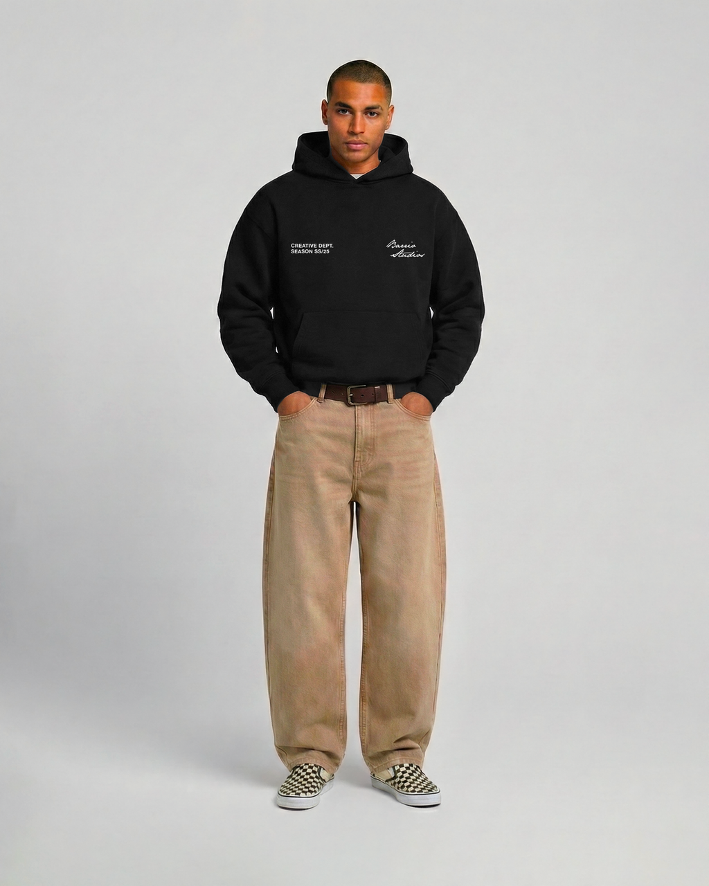 Barrio Studios - Rainbow boxy hoodie nero