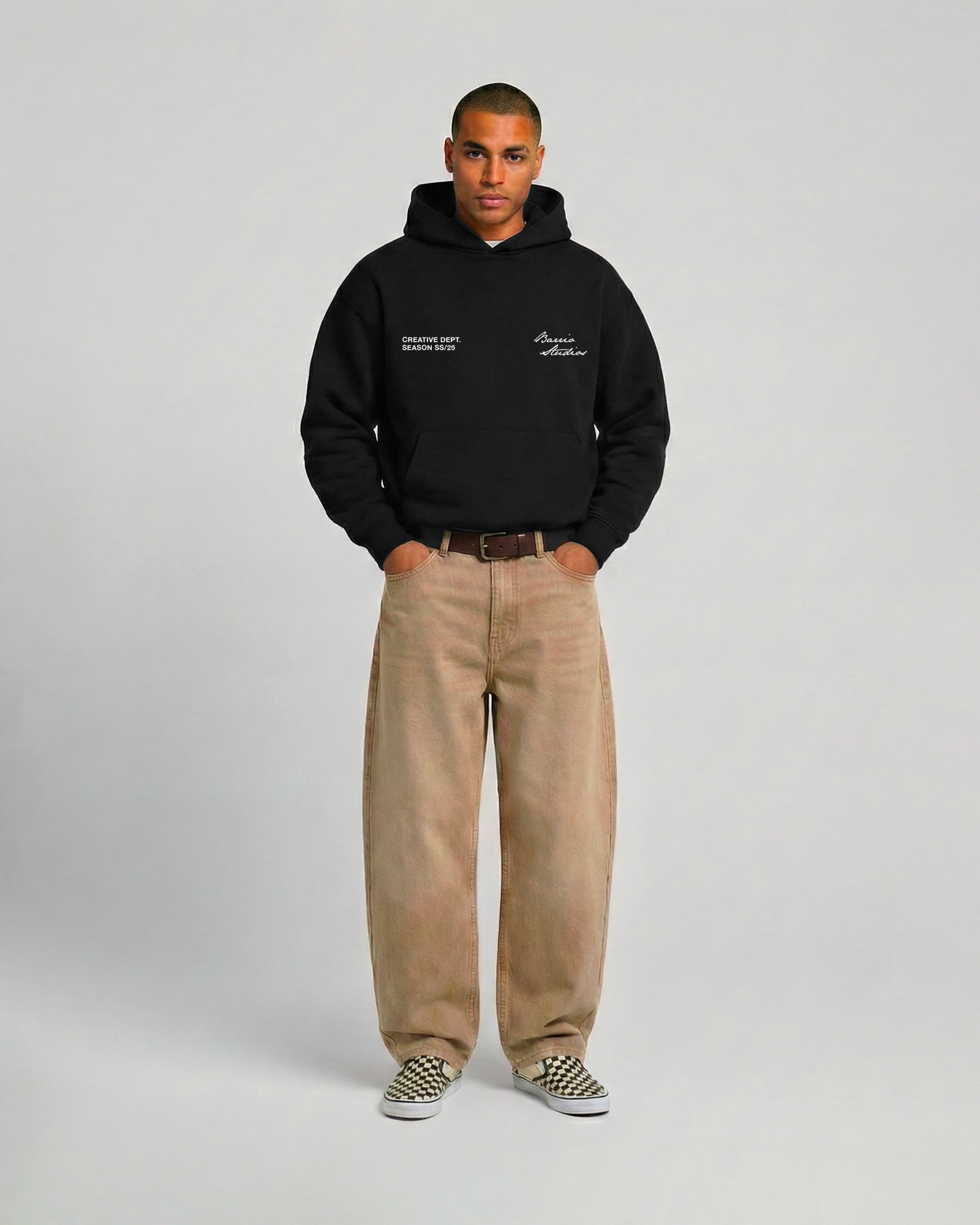 Barrio Studios - Rainbow boxy hoodie nero