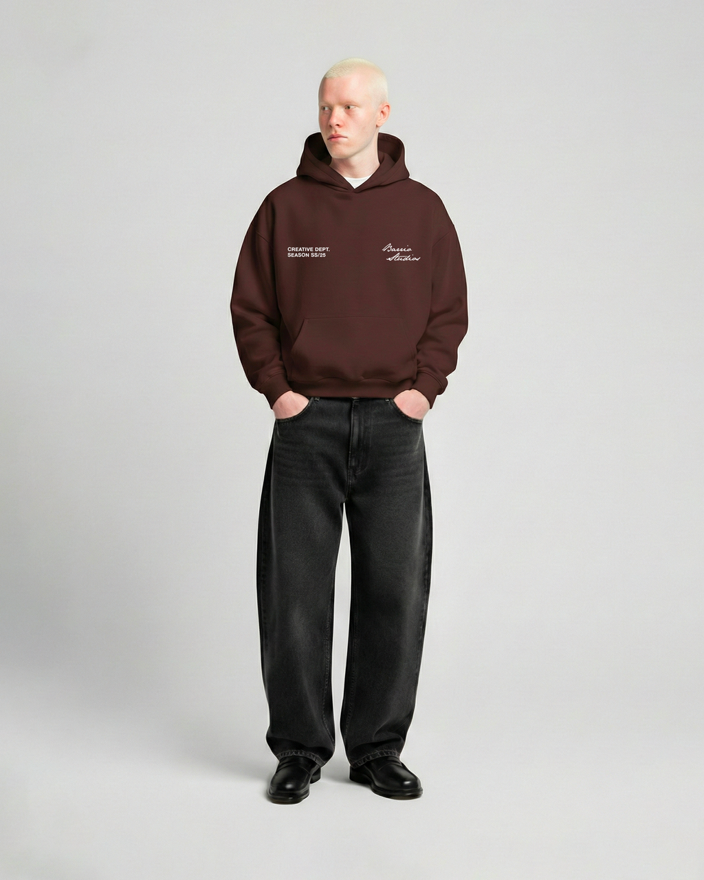 Barrio Studios - Rainbow boxy hoodie marrone