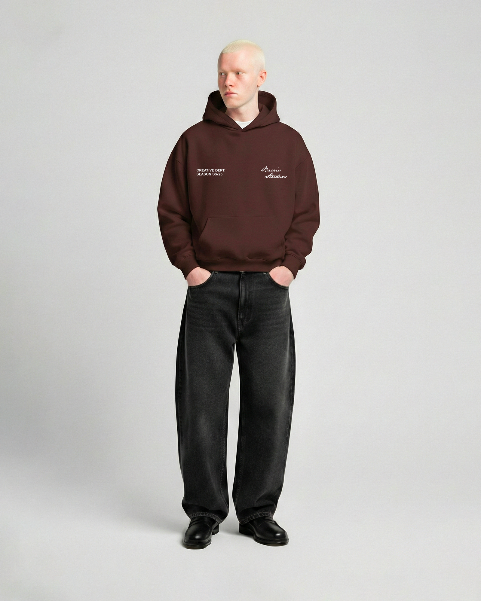 Barrio Studios - Rainbow boxy hoodie marrone