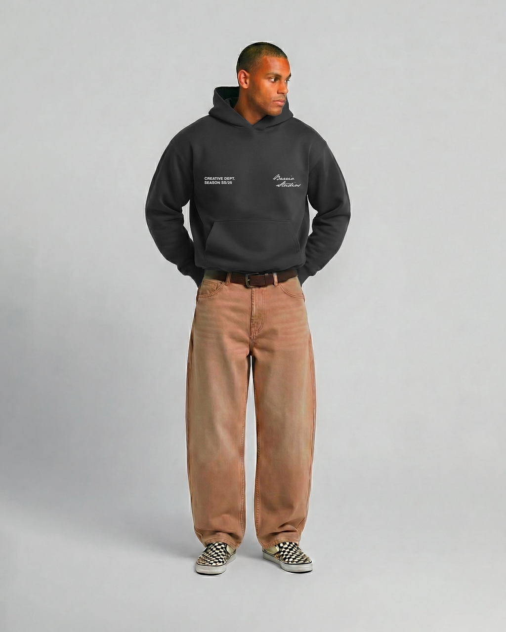 Barrio Studios - Rainbow boxy hoodie grigio scuro