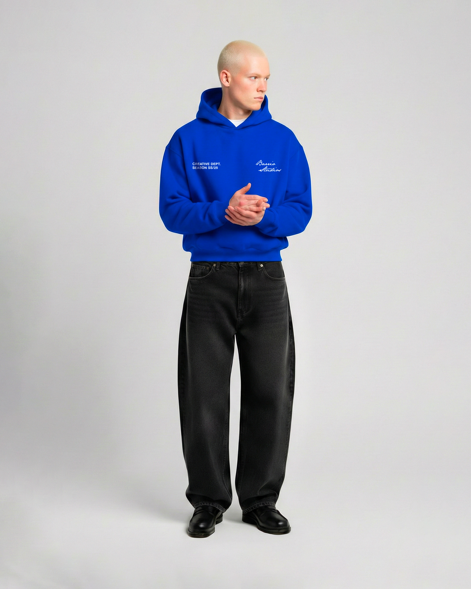 Barrio Studios - Rainbow boxy hoodie blu