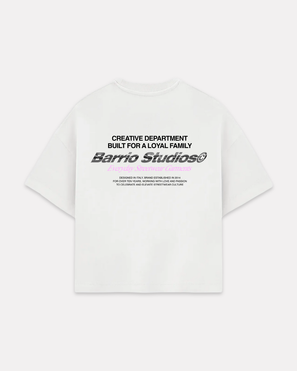 Barrio Studios - Chrome logo boxy tee bianco