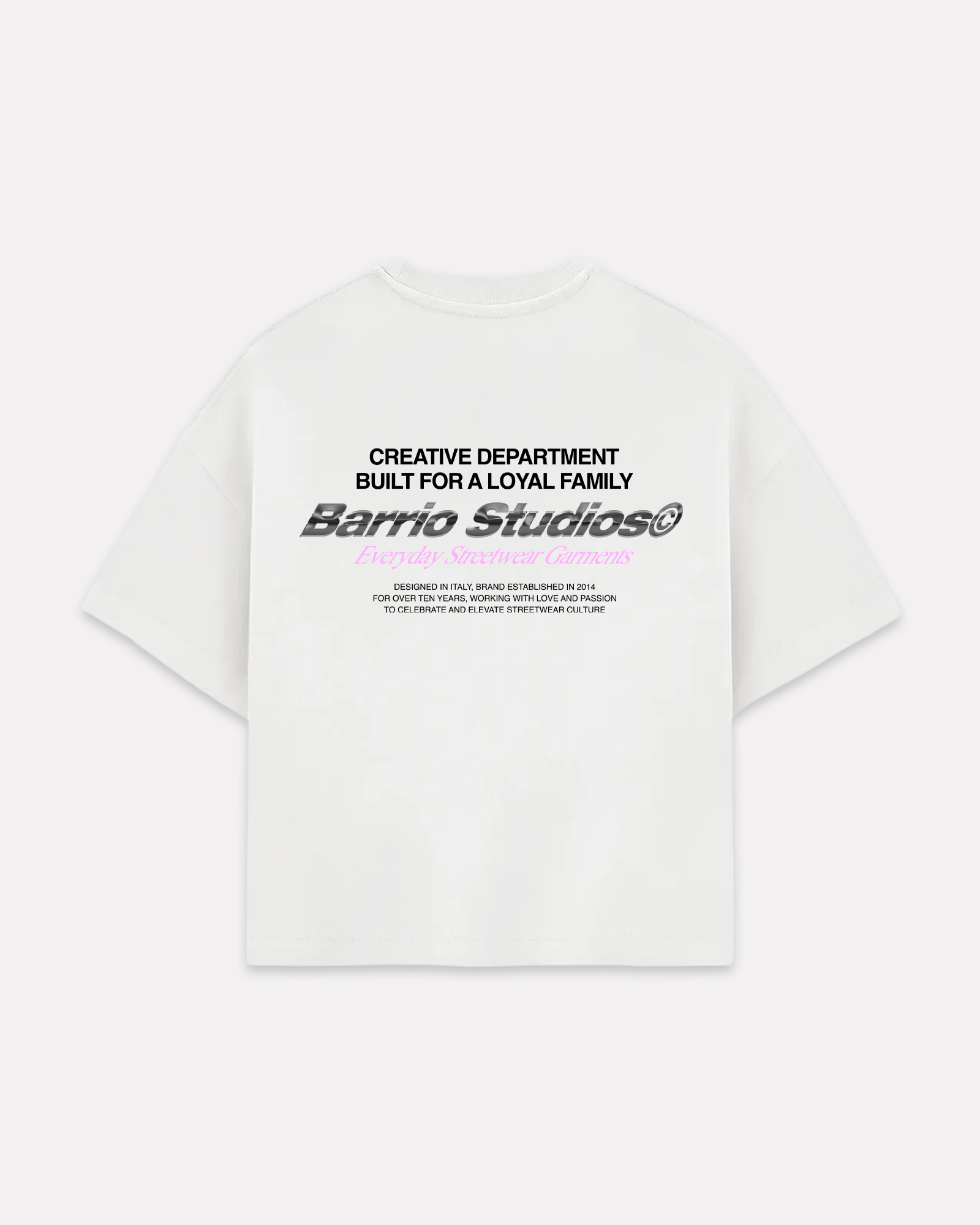 Barrio Studios - Chrome logo boxy tee bianco