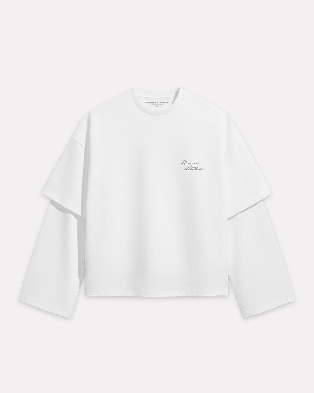 BARRIO STUDIOS - DOUBLE SLEEVE CROP TEE BIANCO