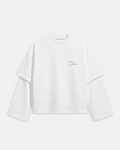 Barrio Studios - Double sleeve crop tee bianco