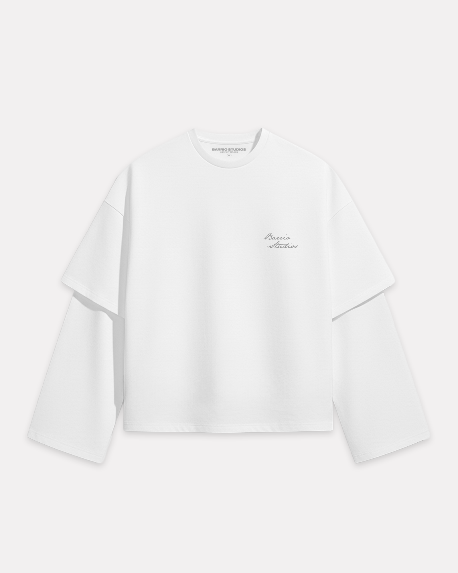 Barrio Studios - Double sleeve crop tee bianco