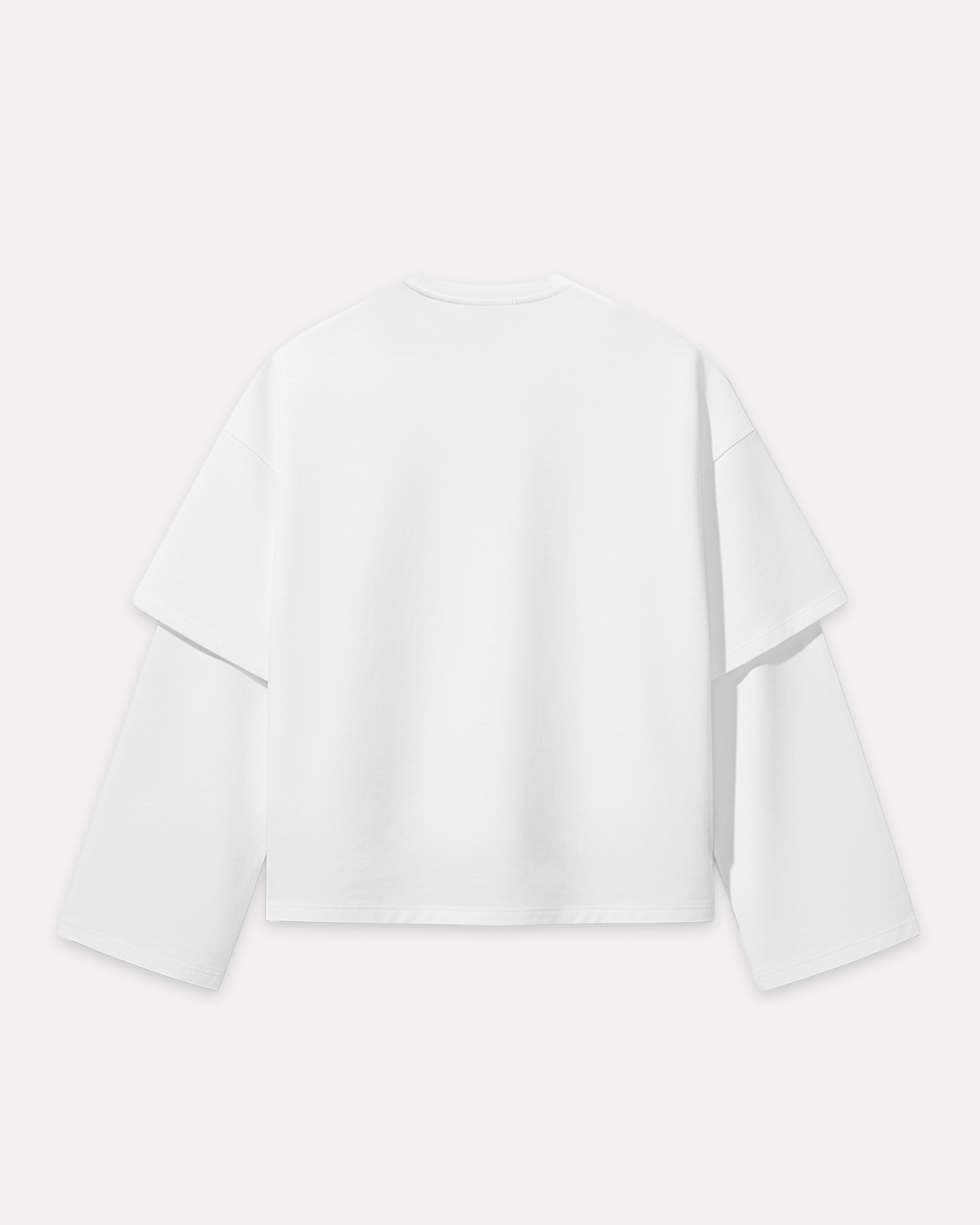 BARRIO STUDIOS - DOUBLE SLEEVE CROP TEE BIANCO