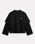 Barrio Studios - Double sleeve crop tee nero