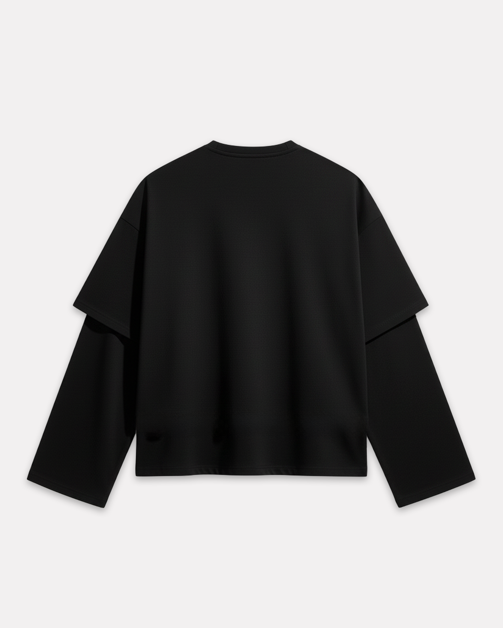 BARRIO STUDIOS - DOUBLE SLEEVE CROP TEE NERO
