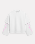 Barrio Studios - Double sleeve tribal tee bianco