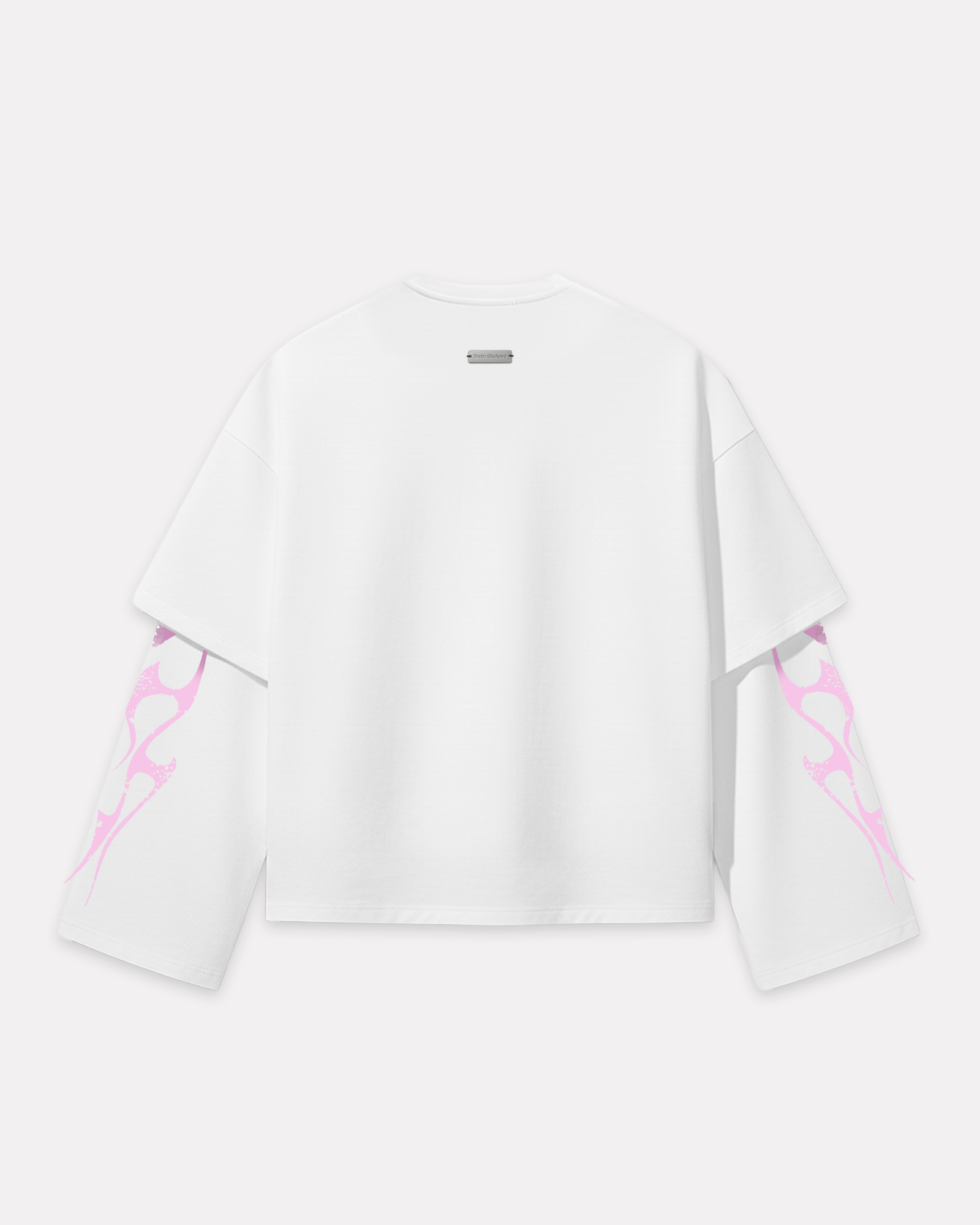 Barrio Studios - Double sleeve tribal tee bianco