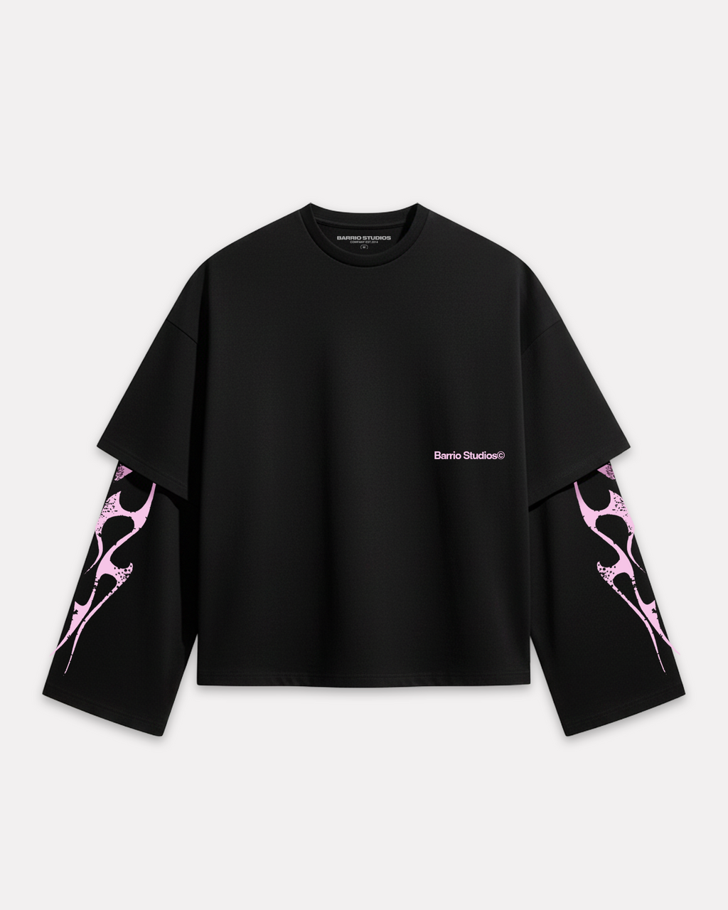 Barrio Studios - Double sleeve tribal tee nero