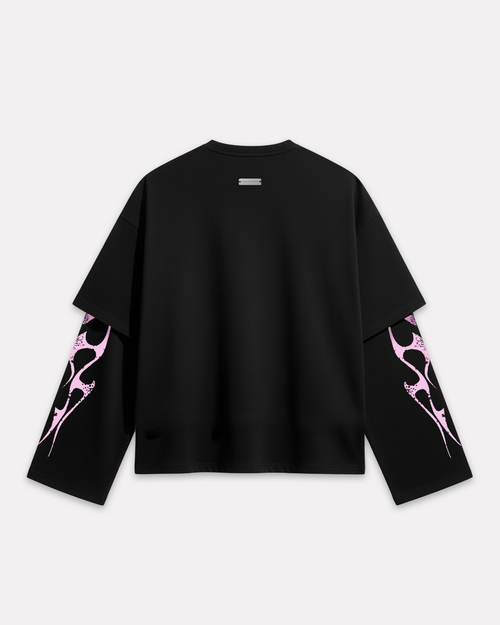 Barrio Studios - Double sleeve tribal tee nero