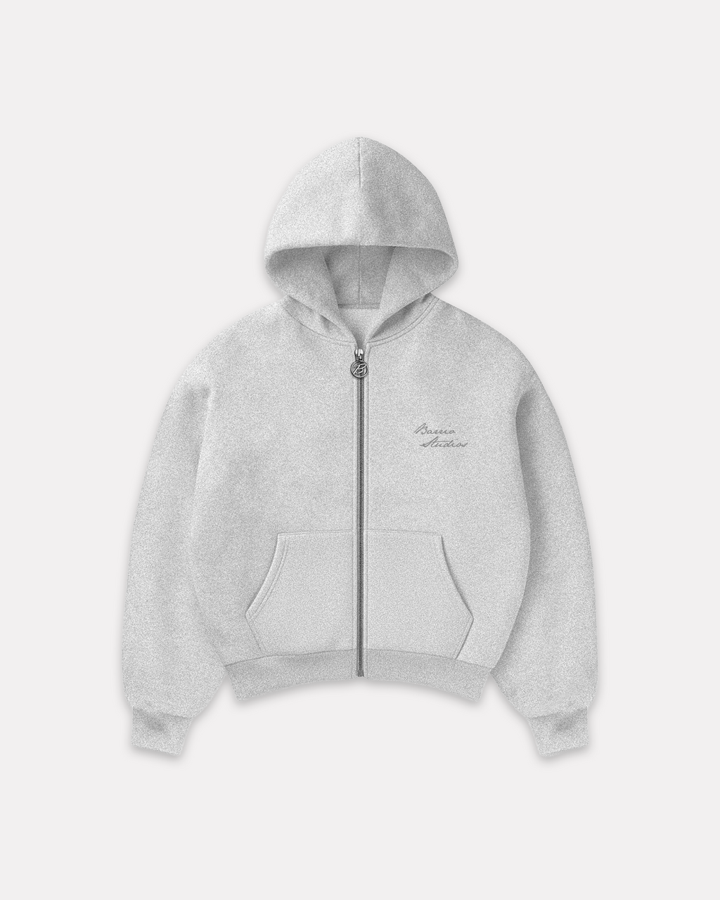 BARRIO STUDIOS - BOXY ZIP HOODIE GRIGIO
