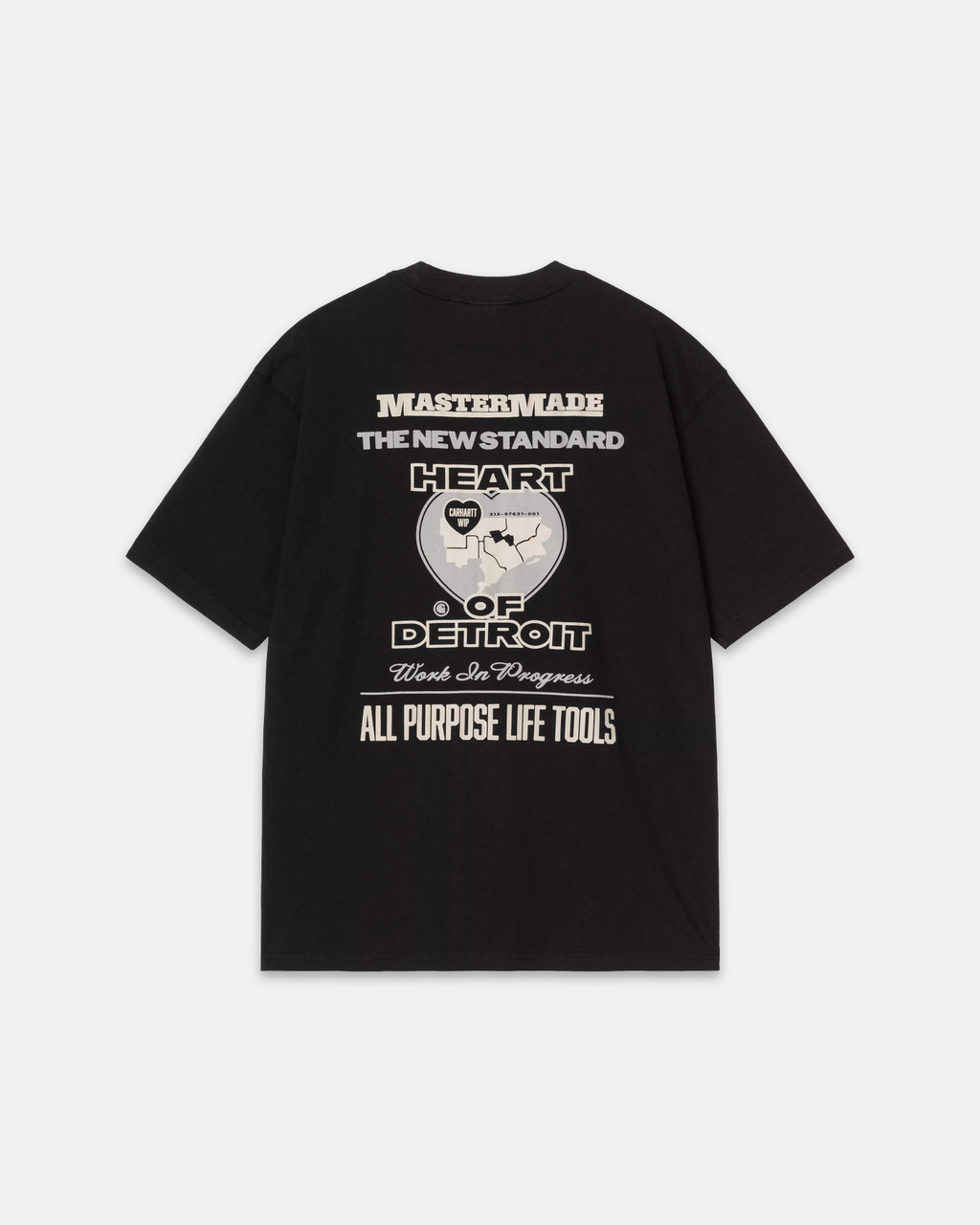 CARHARTT WIP - ARCAN TEE BLACK STONE WASHED