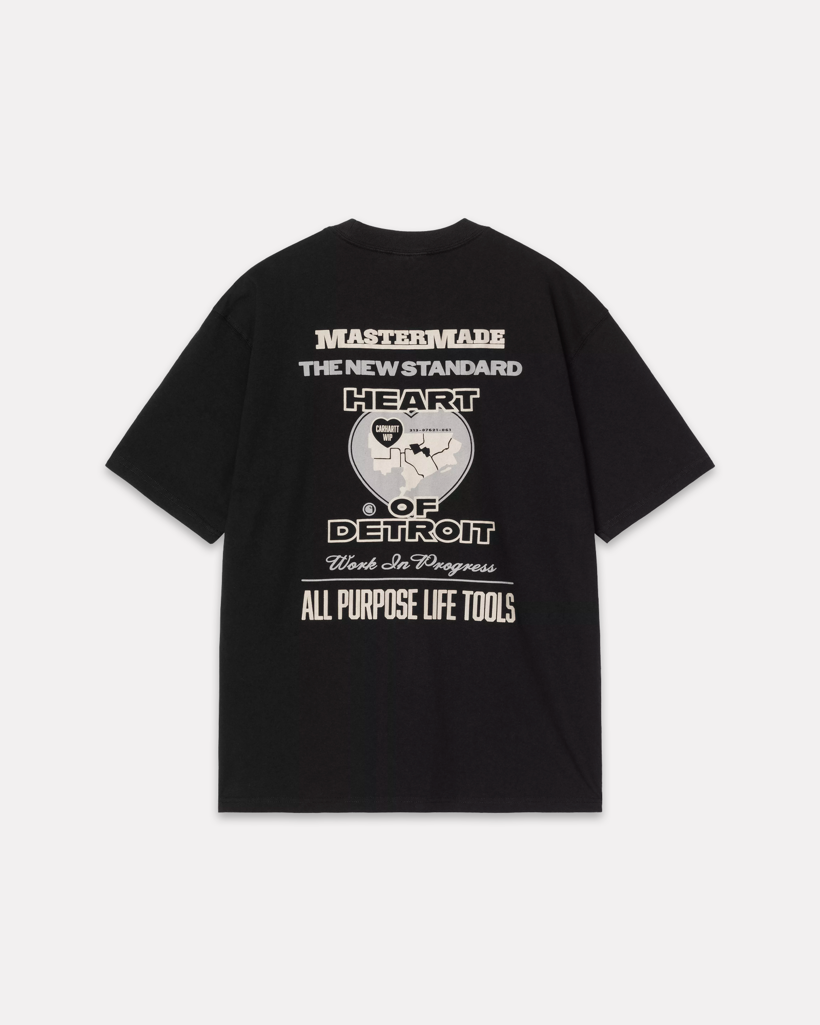 CARHARTT WIP - ARCAN TEE BLACK STONE WASHED