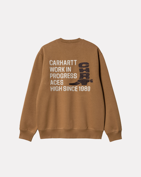 CARHARTT WIP - CREWNECK BOOT SWEAT MARRONE