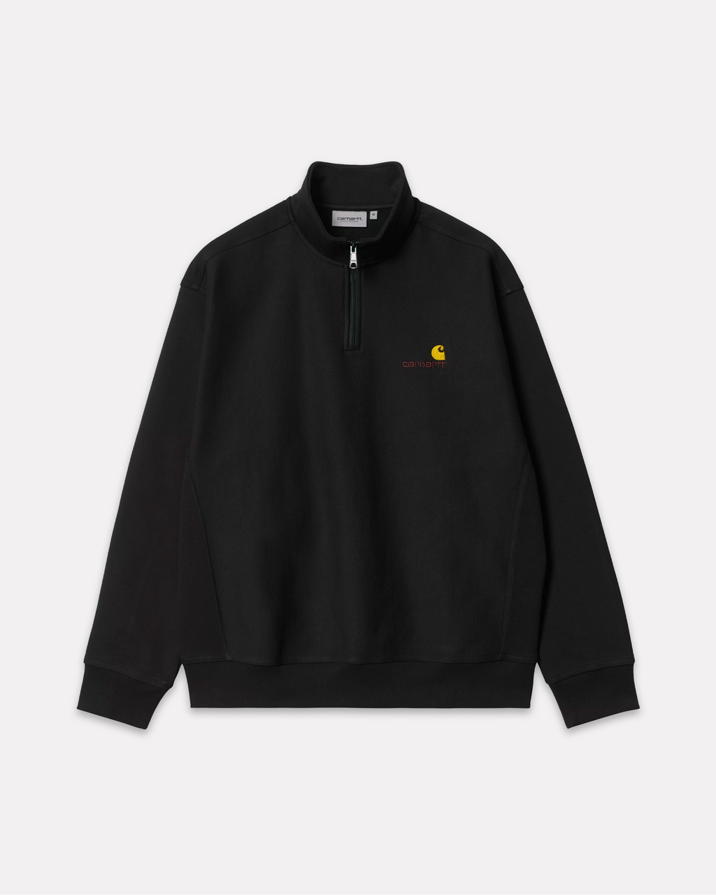Carhartt Wip - Half Zip american script sweatshirt black