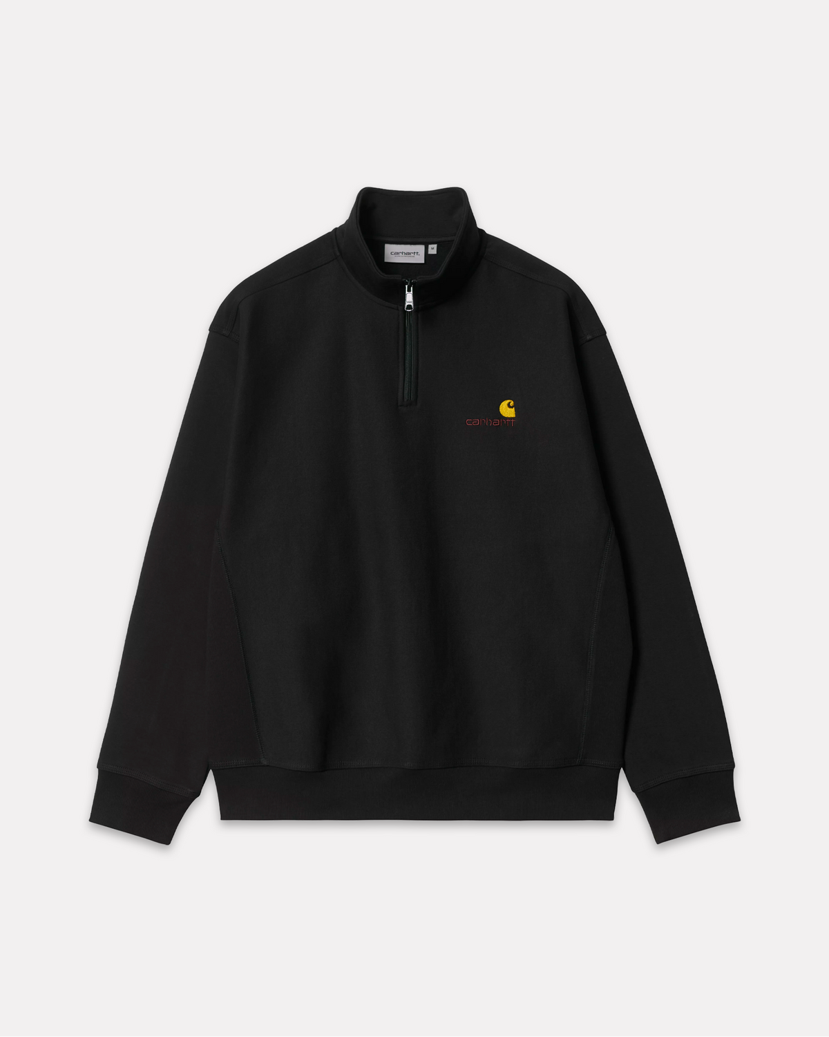 Carhartt Wip - Half Zip american script sweatshirt black