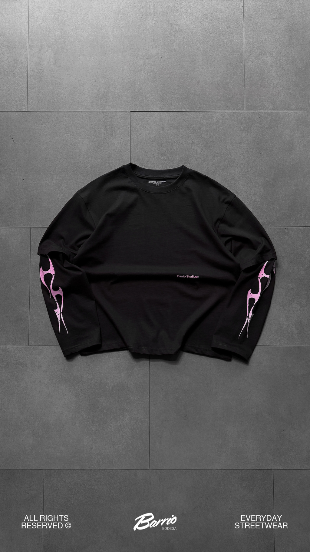 Barrio Studios - Double sleeve tribal tee nero
