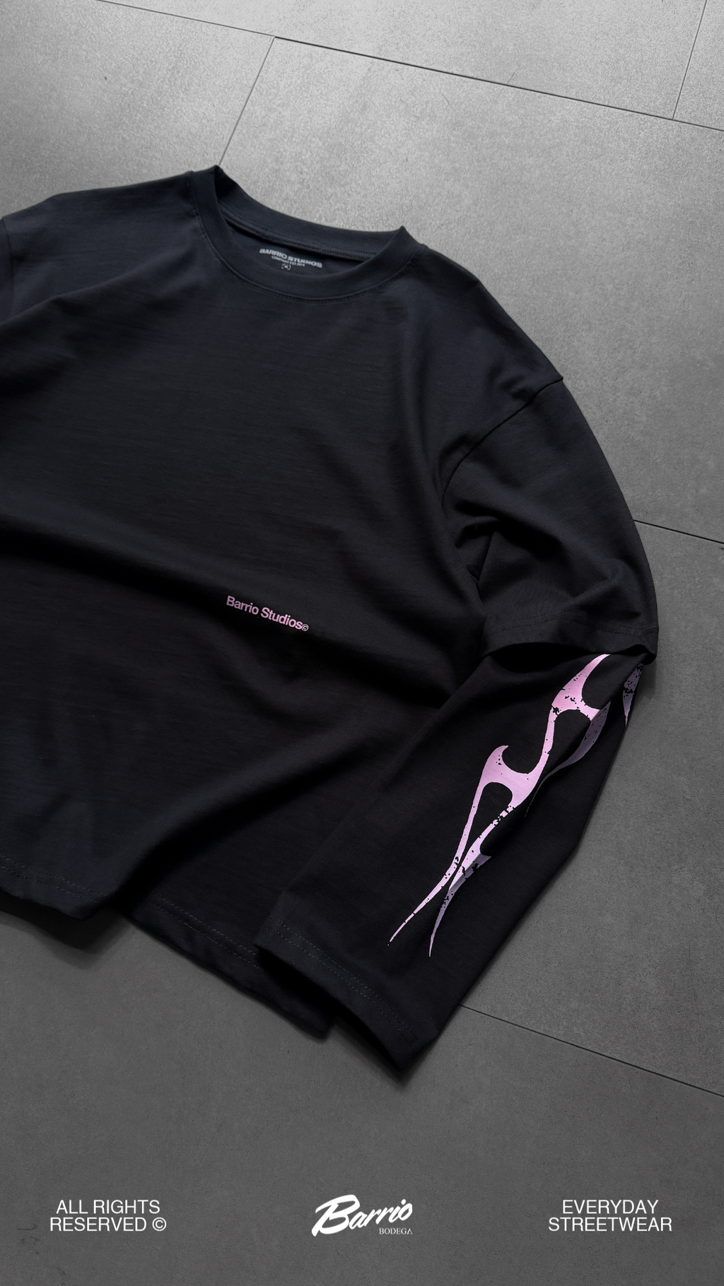 Barrio Studios - Double sleeve tribal tee nero