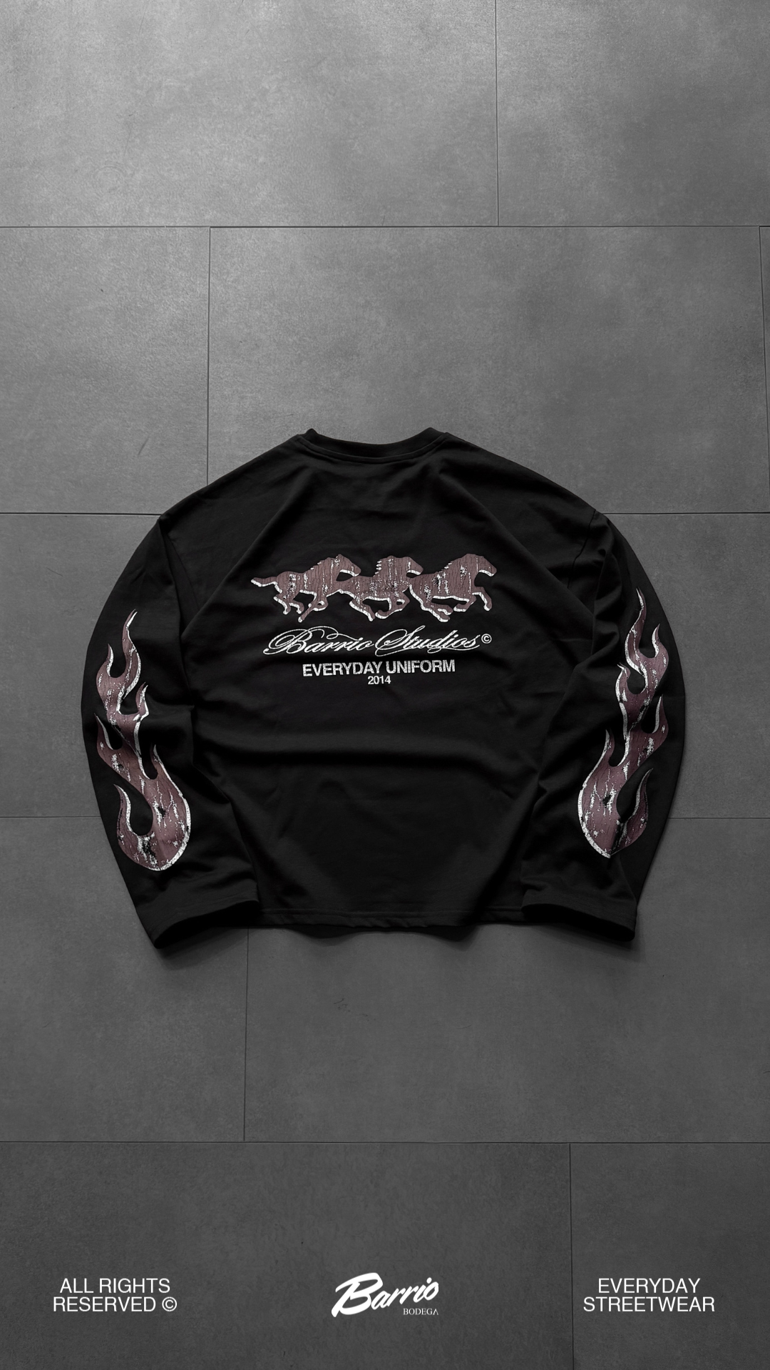 Barrio Studios - Flame longsleeve tee nero