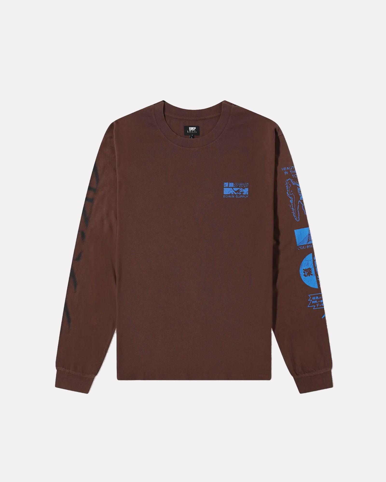 Edwin - Edge of abyss longsleeve marrone