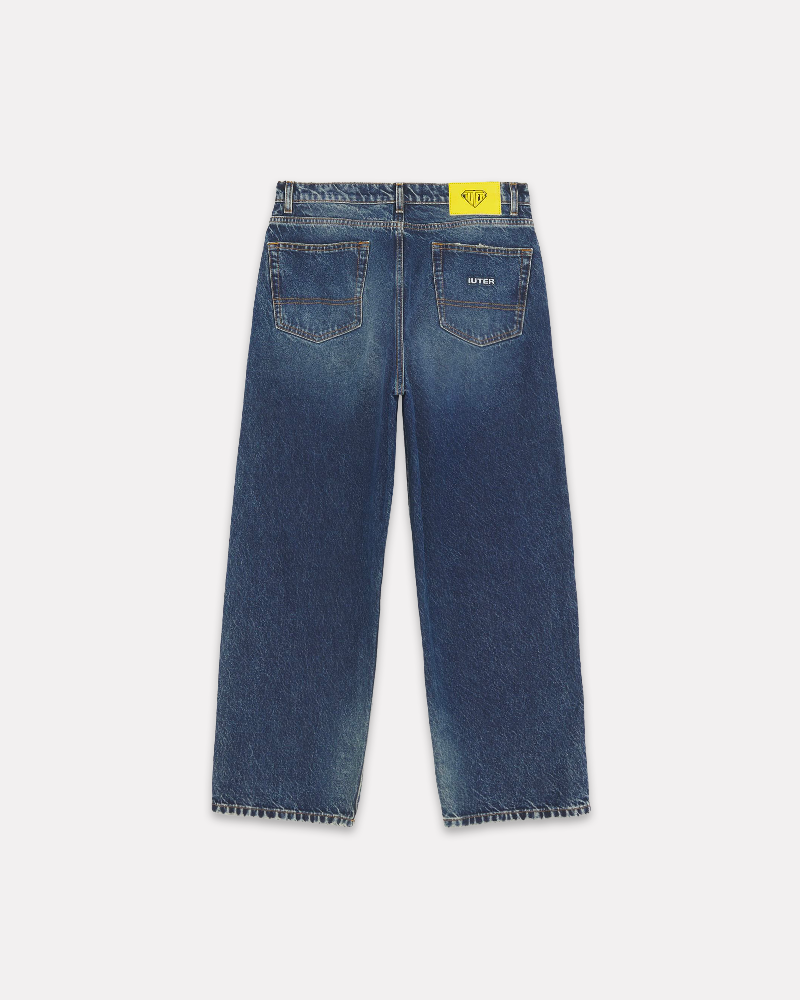 Iuter - Baggy denim pants distressed dark blue