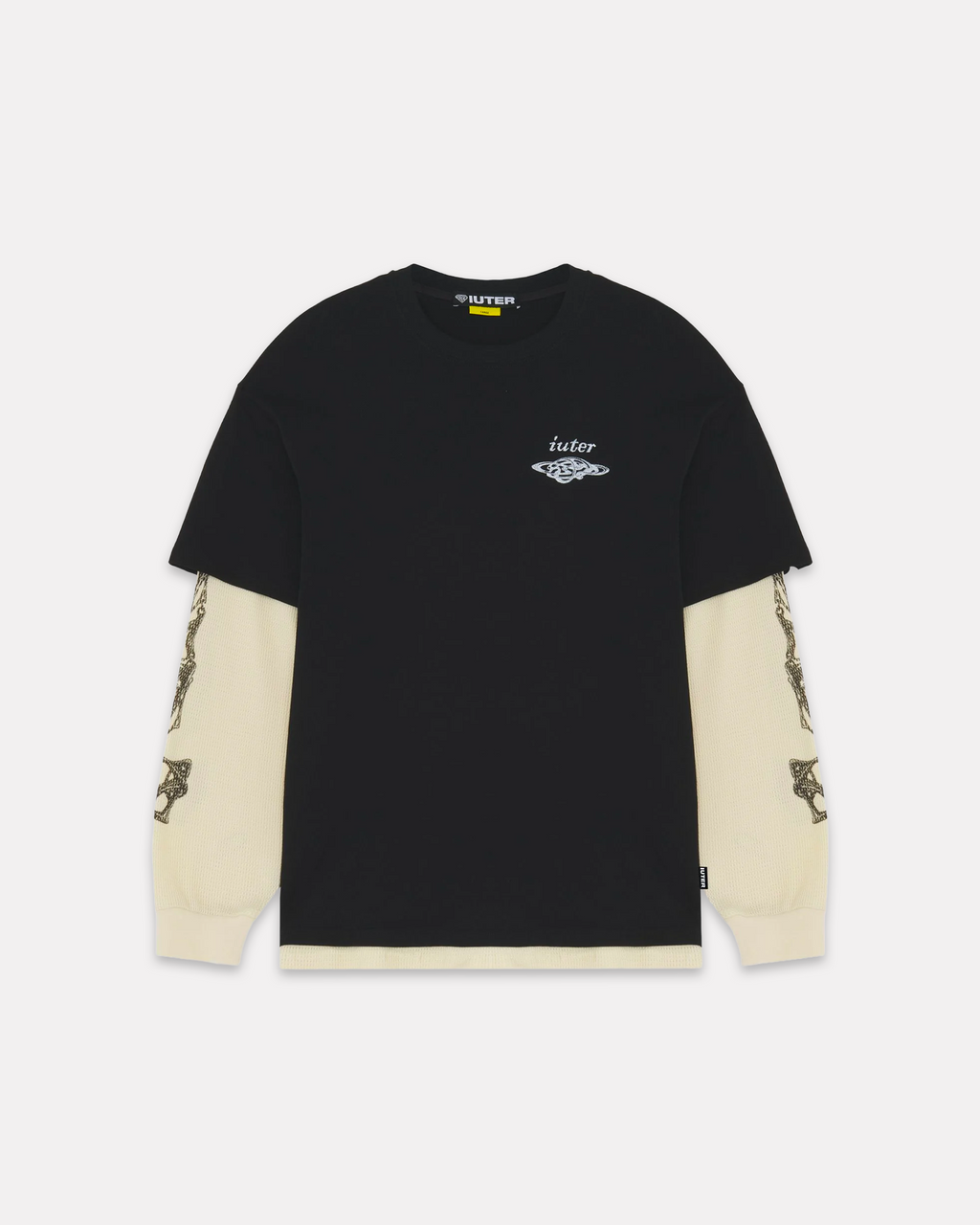 Iuter - Bijoux waffle double longsleeve tee black