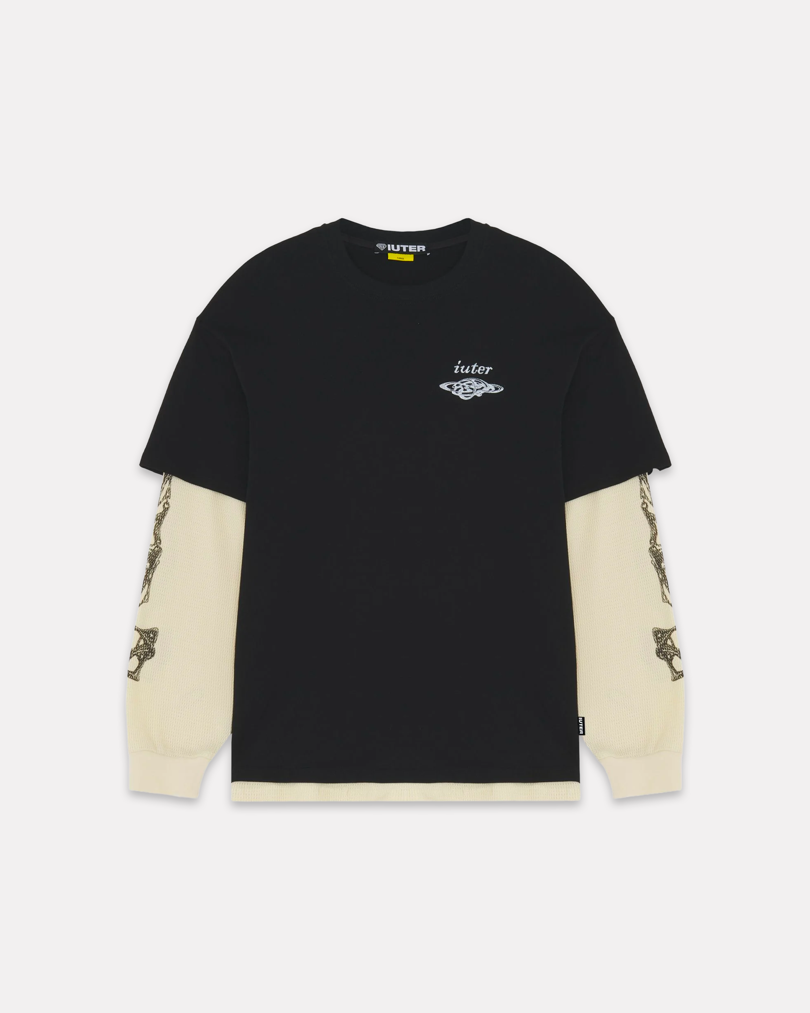 Iuter - Bijoux waffle double longsleeve tee black