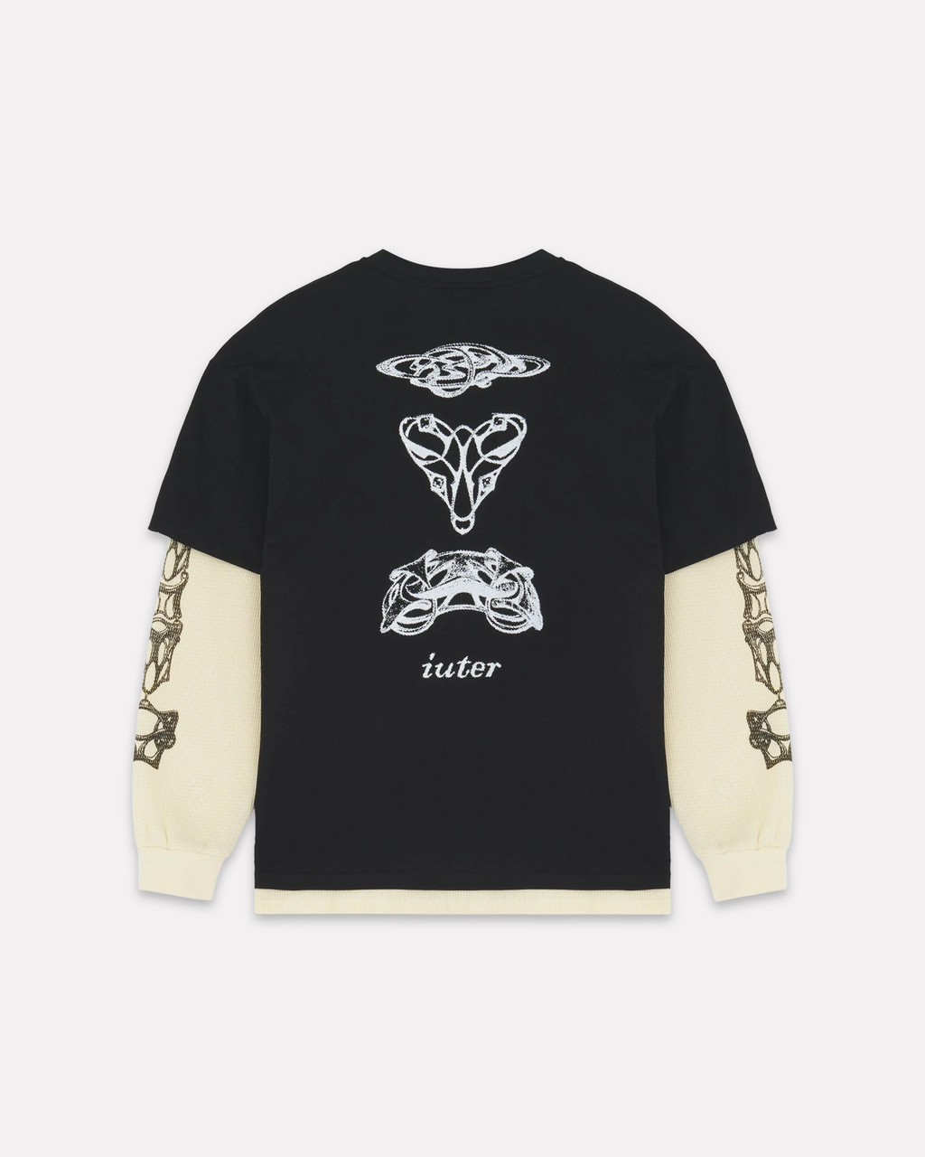 Iuter - Bijoux waffle double longsleeve tee black