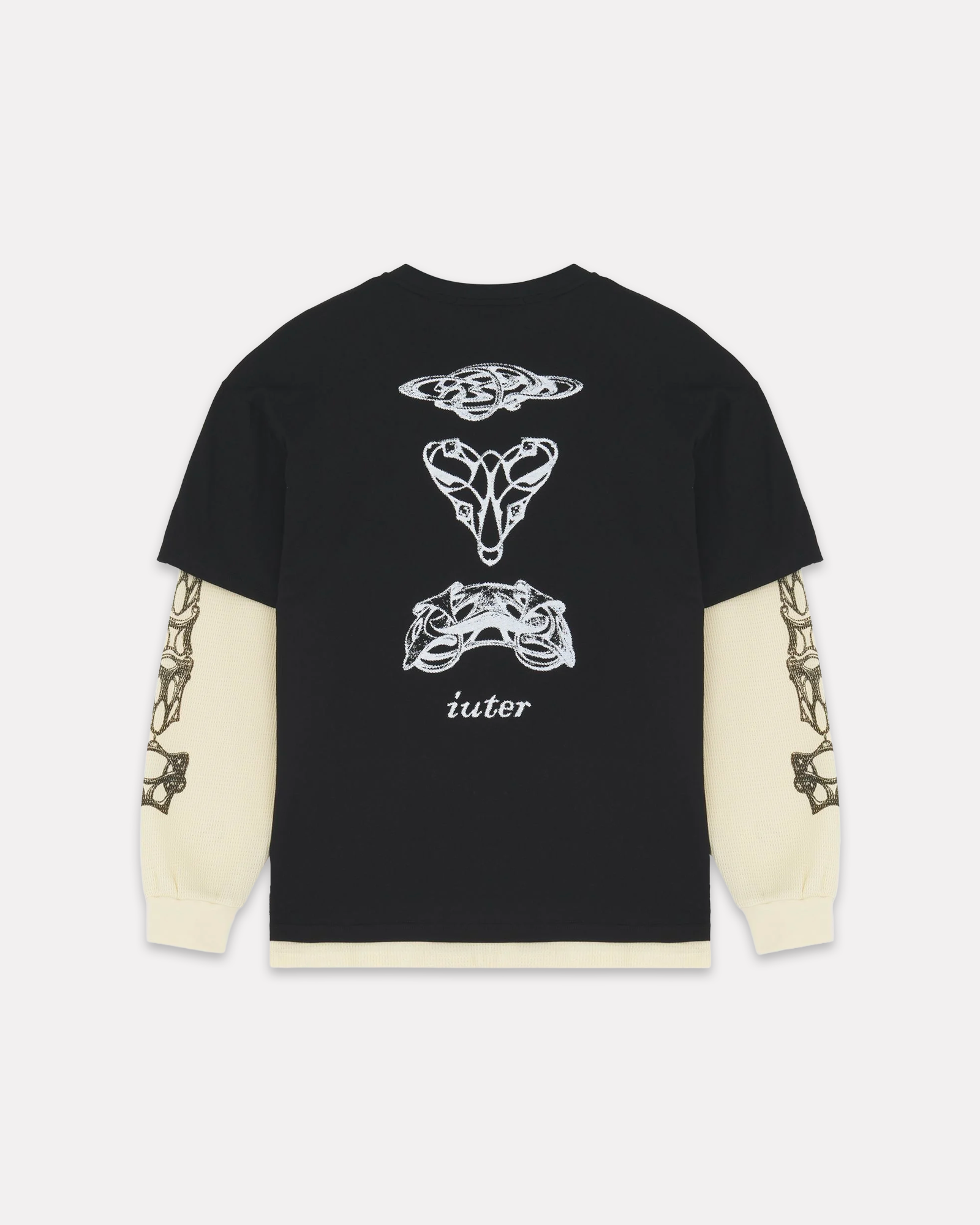 Iuter - Bijoux waffle double longsleeve tee black