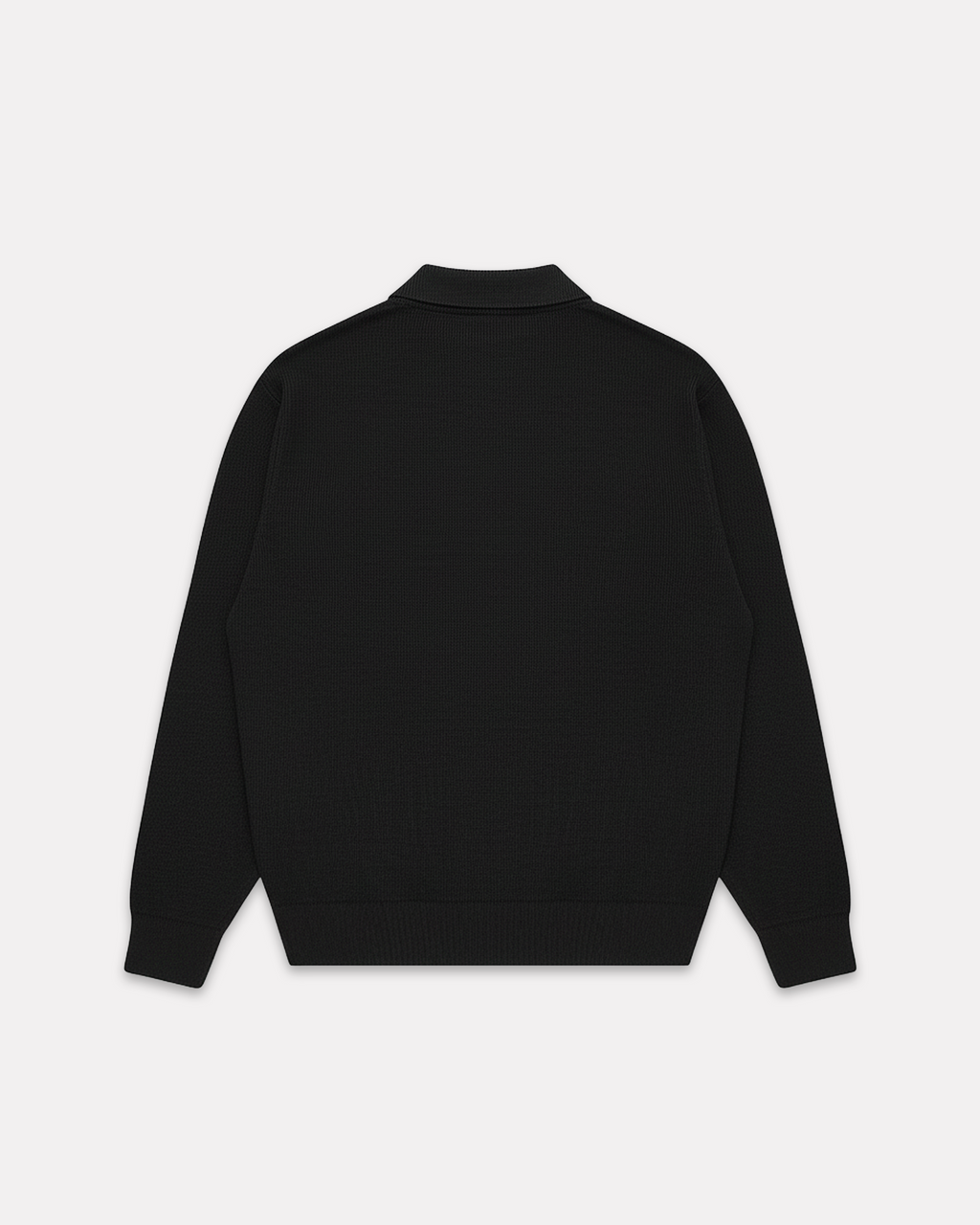IUTER - FLORAL KNIT POLO BLACK