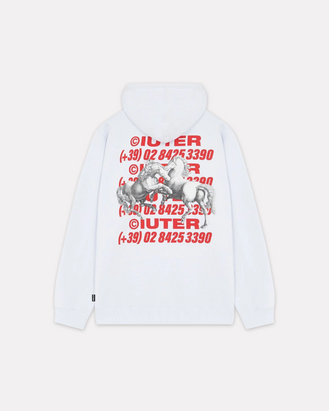 IUTER - HORSES HOODIE BIANCO