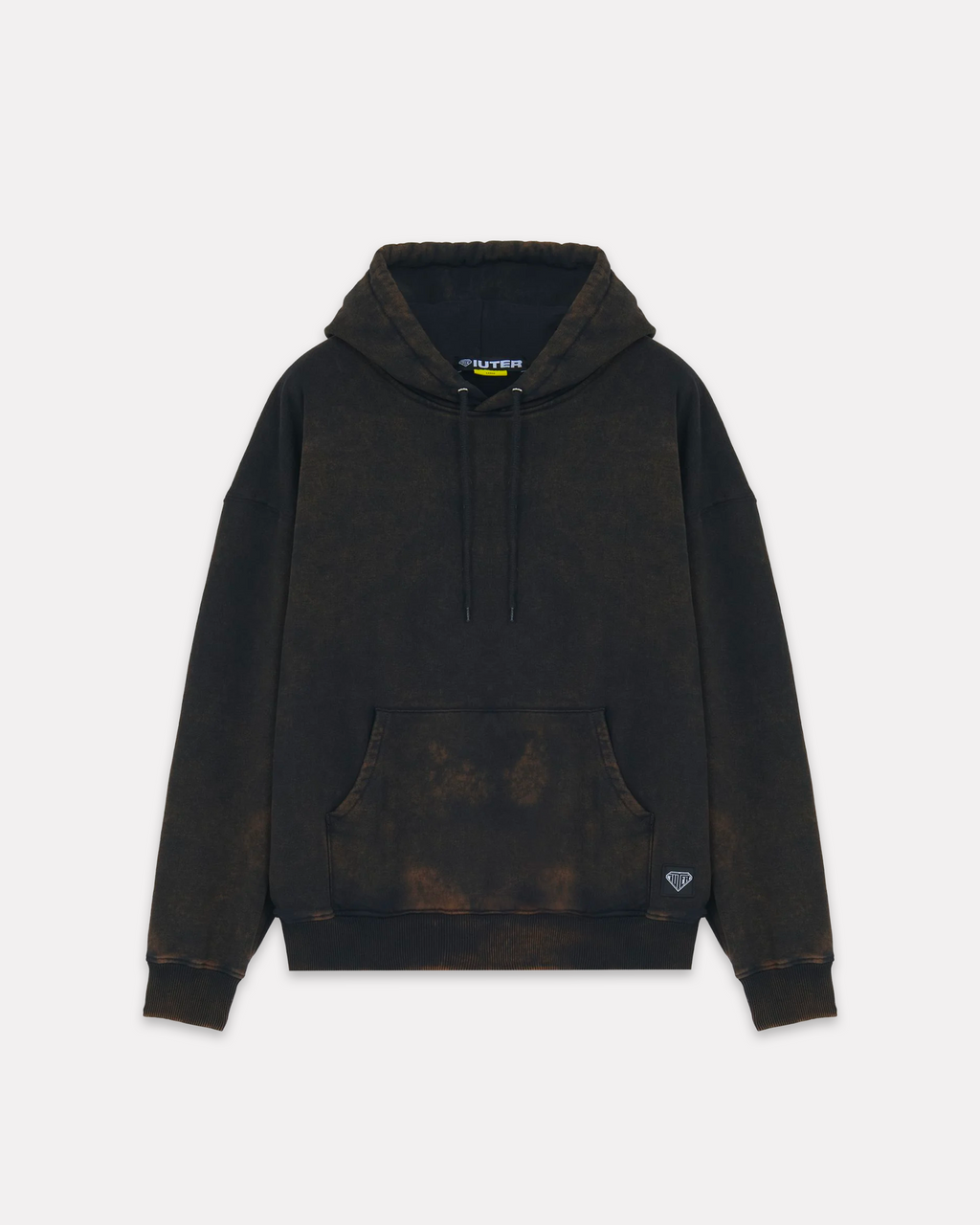 Iuter - Label marble hoodie black