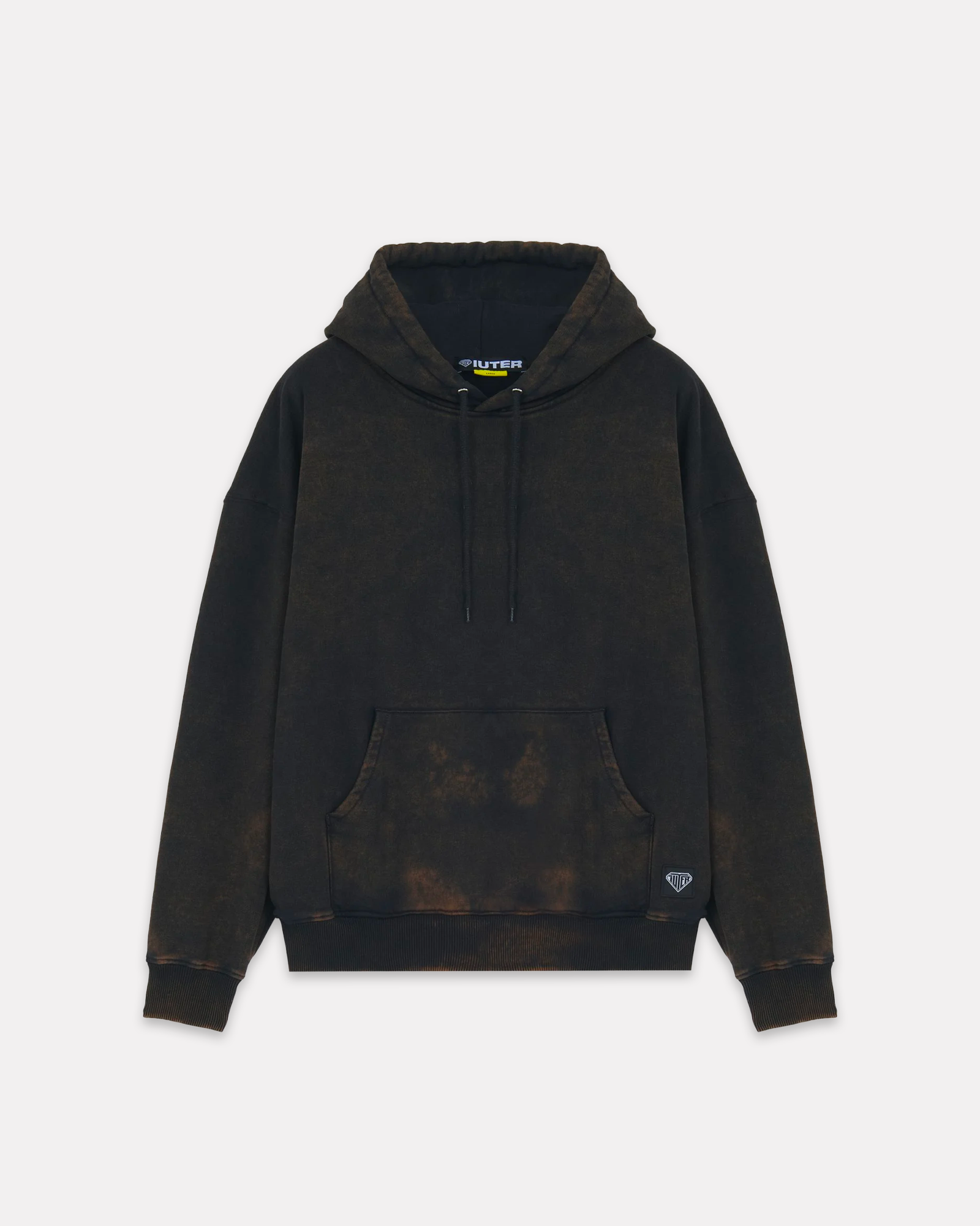 Iuter - Label marble hoodie black