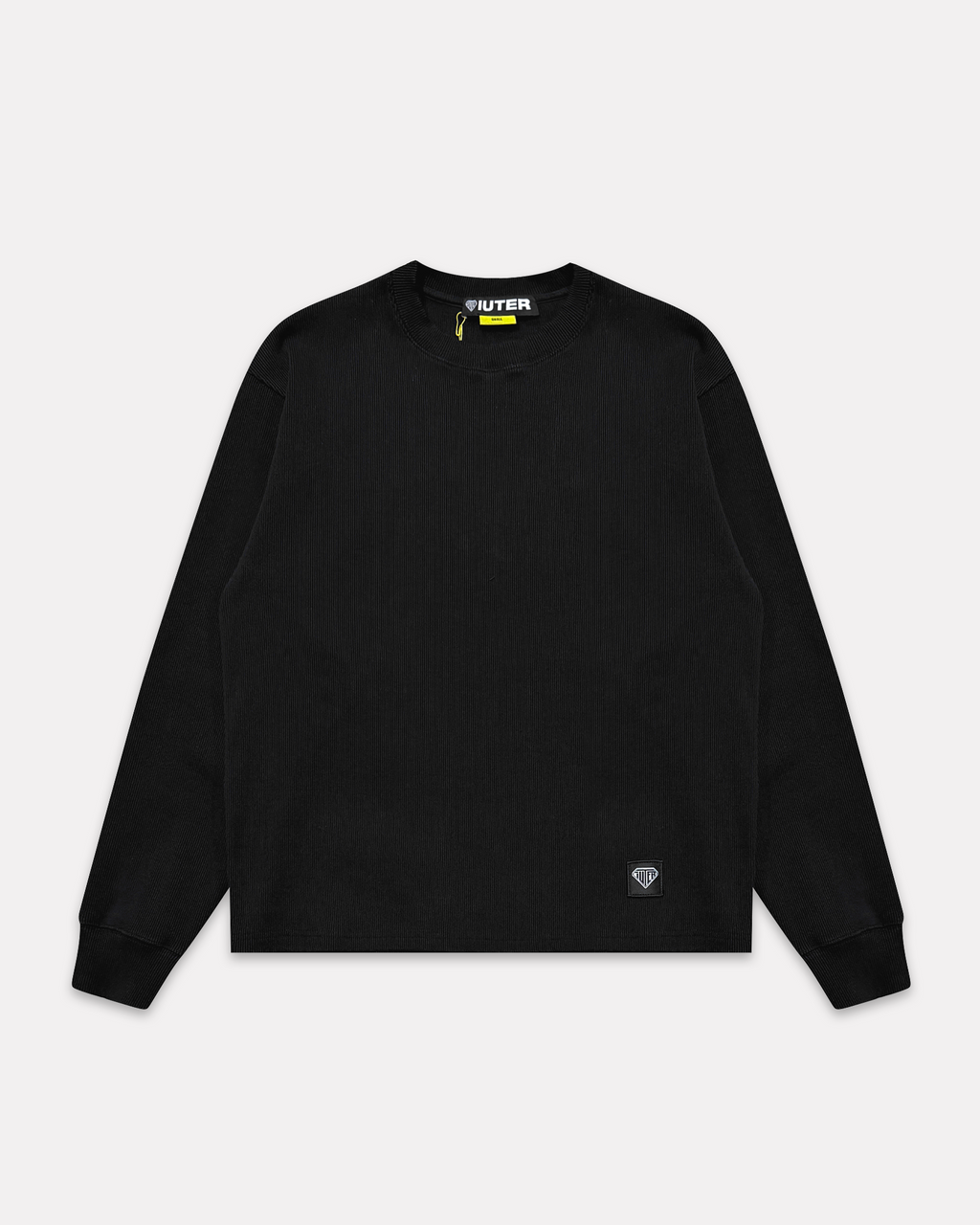 IUTER - LABEL RIBBED LONSGSLEEVE TEE BLACK