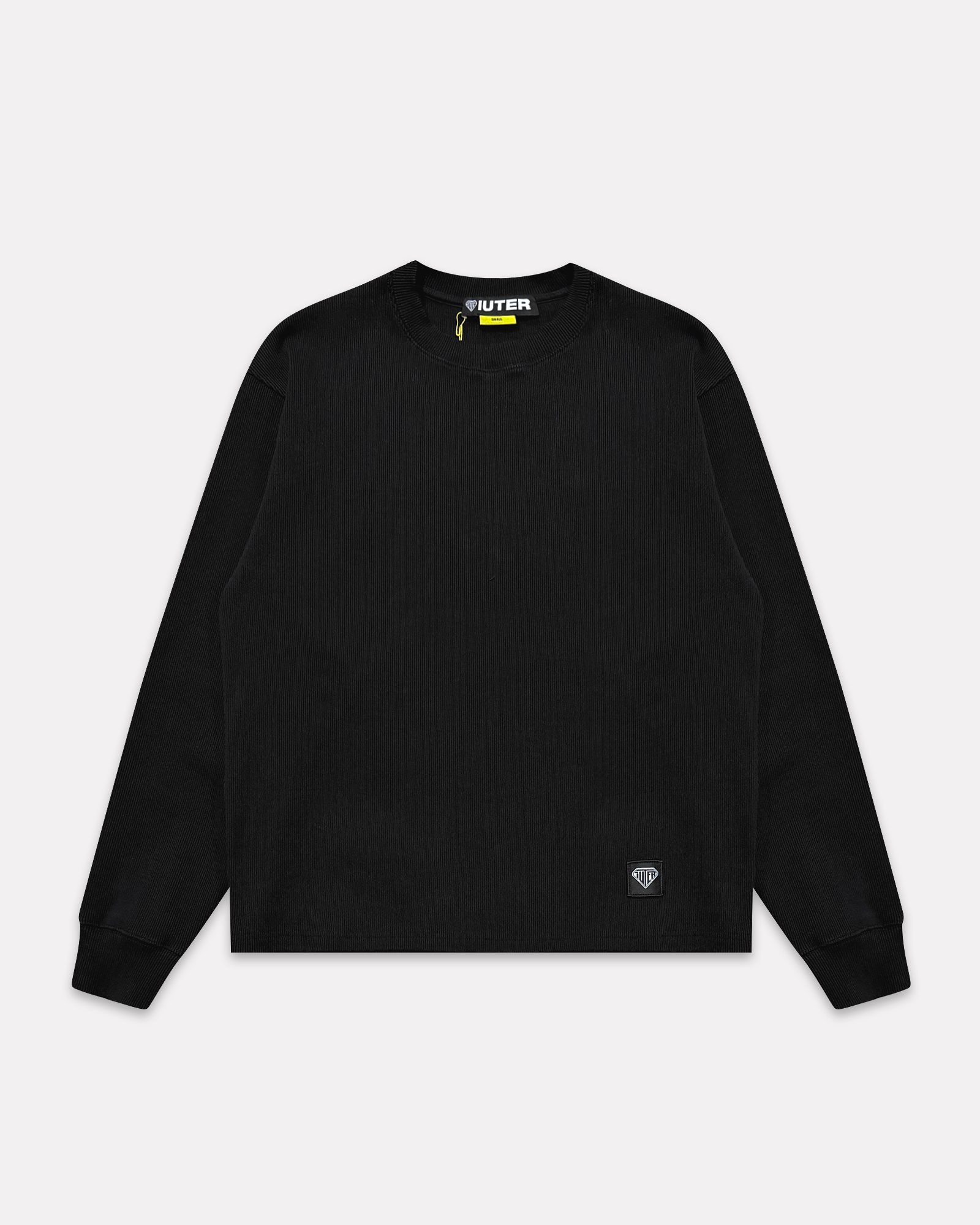IUTER - LABEL RIBBED LONSGSLEEVE TEE BLACK