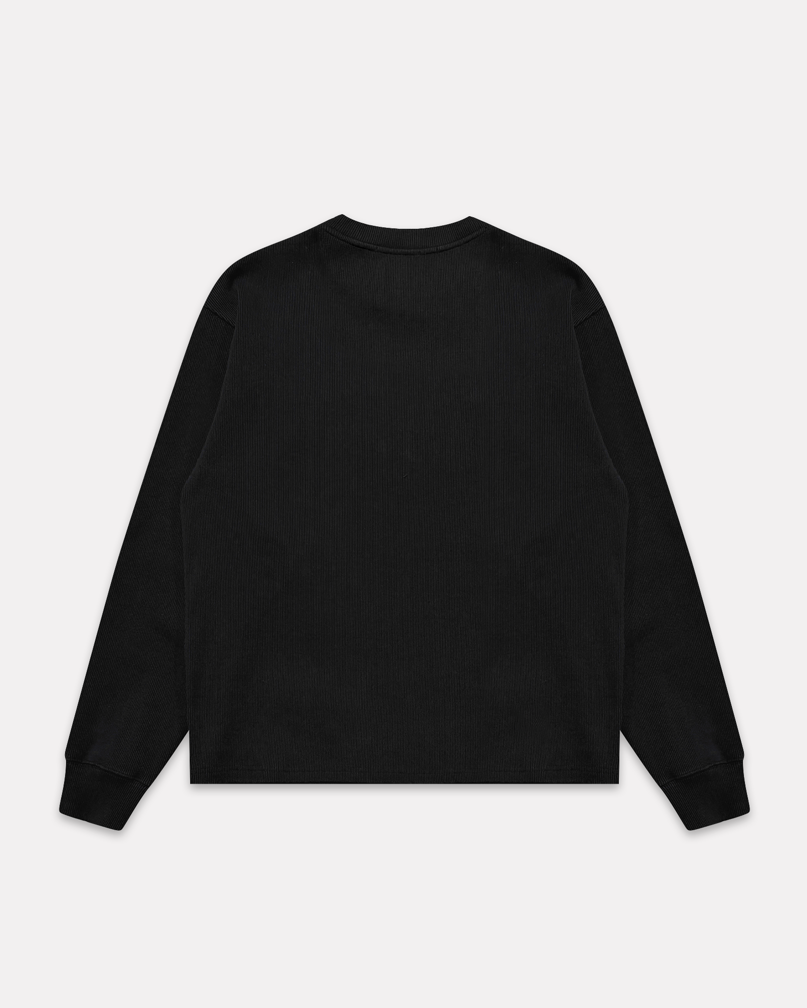 IUTER - LABEL RIBBED LONSGSLEEVE TEE BLACK