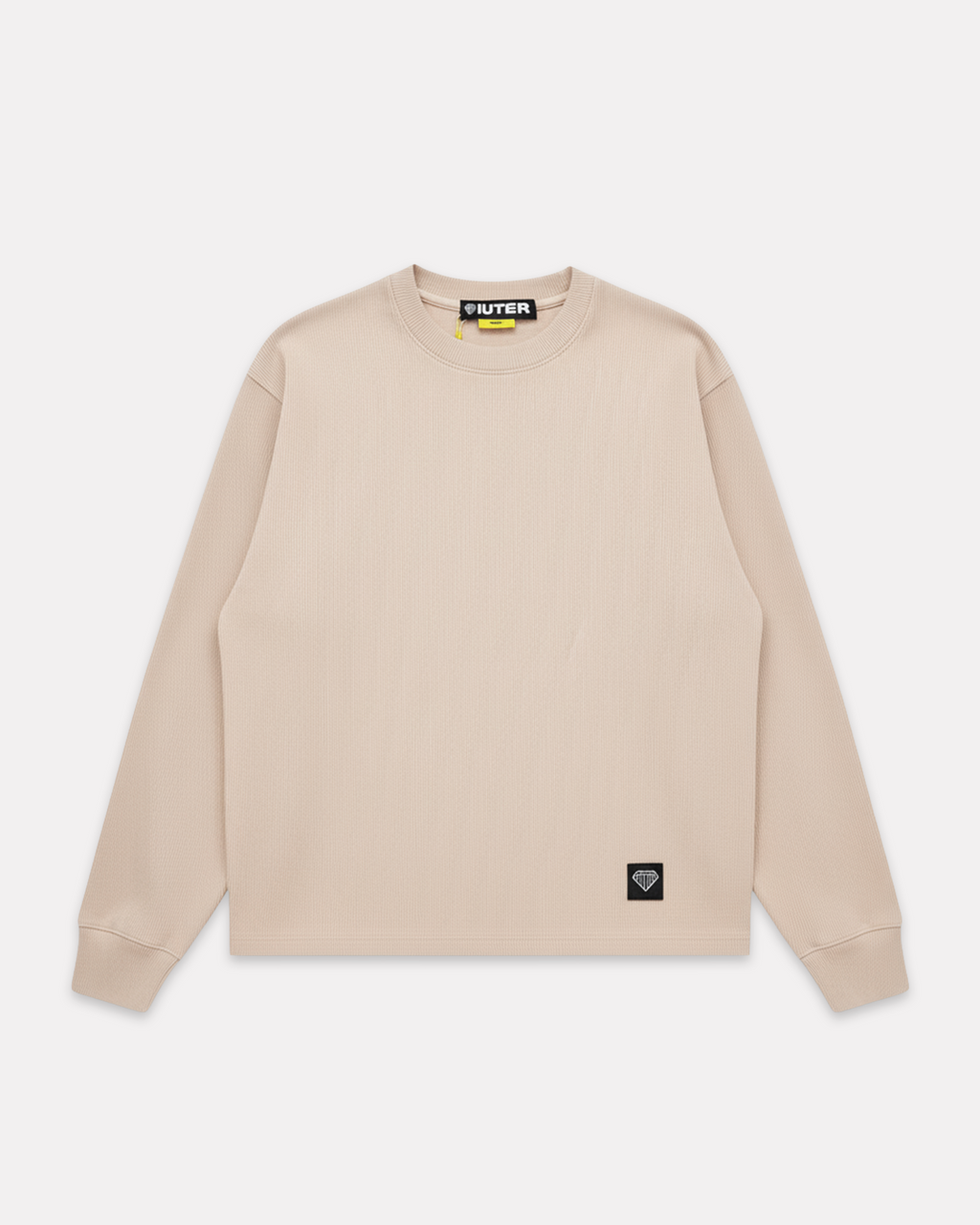 IUTER - LABEL RIBBED LONSGSLEEVE TEE ICE