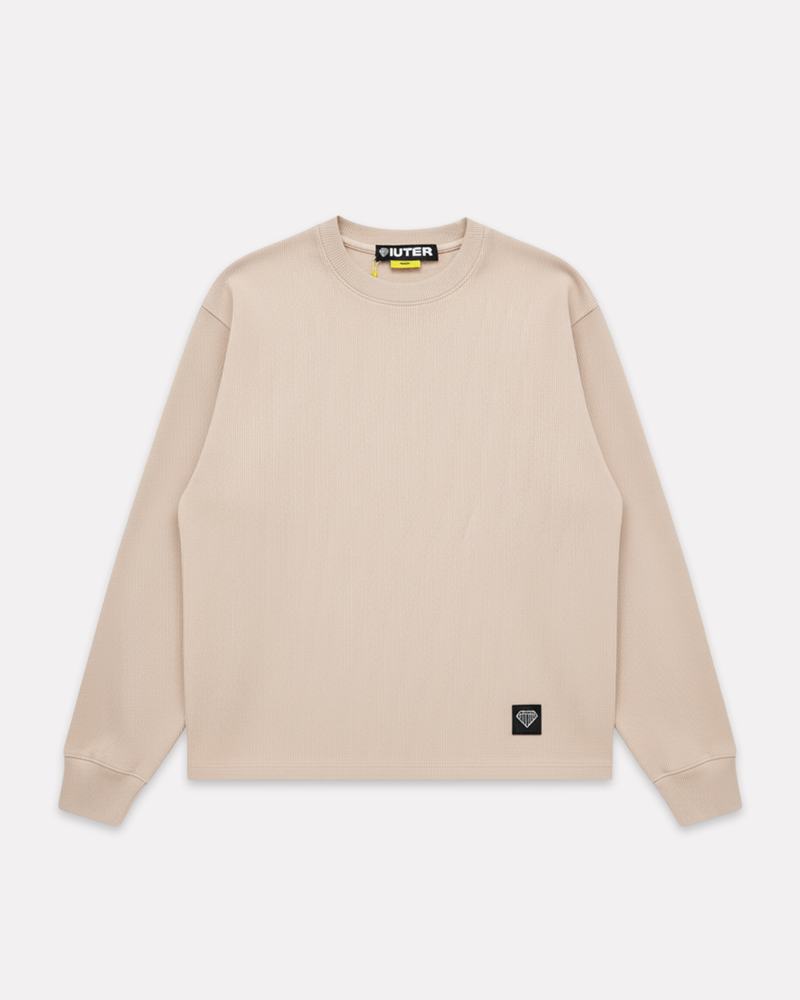 IUTER - LABEL RIBBED LONSGSLEEVE TEE ICE