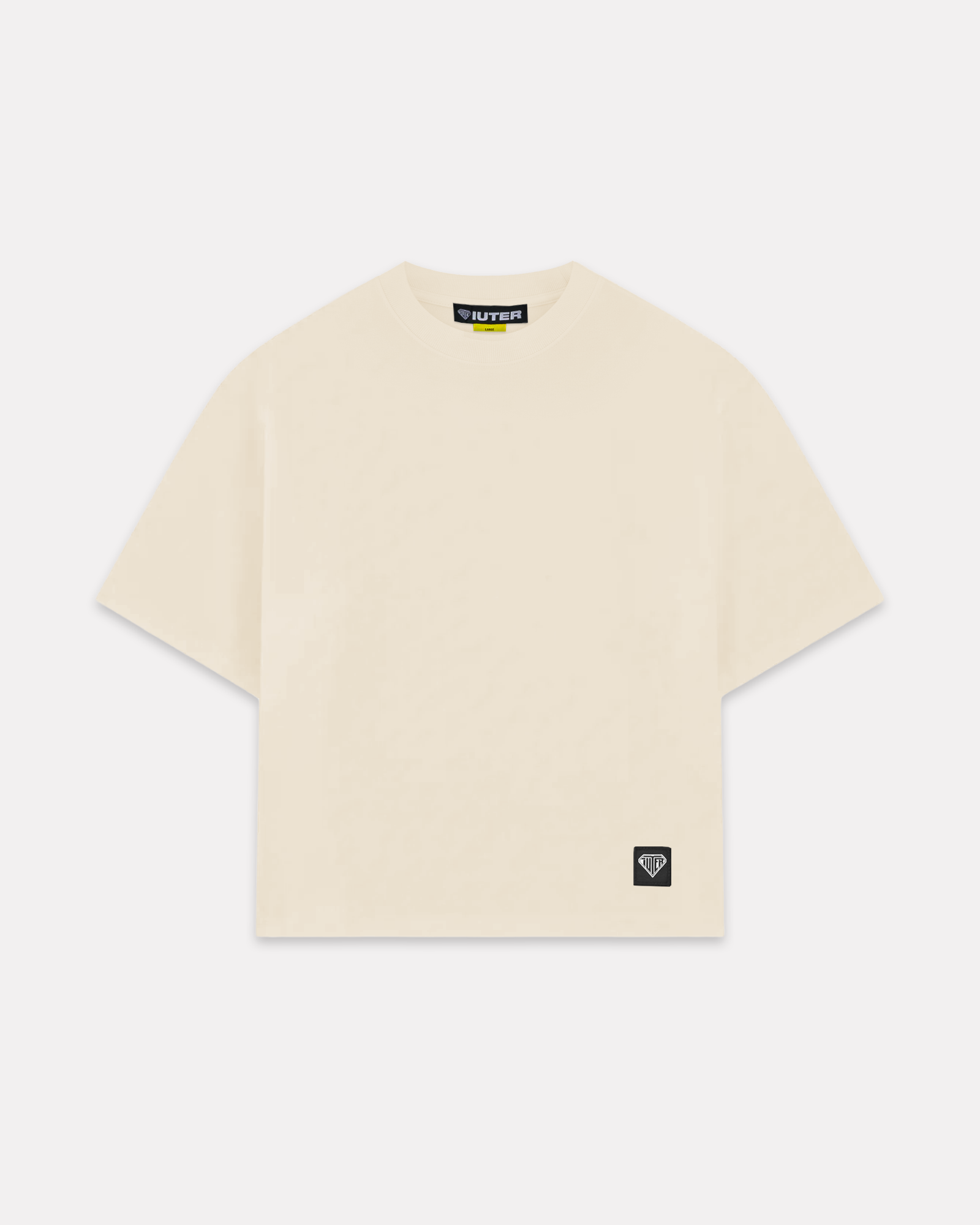 IUTER - LABEL RIBBED TEE CREAM