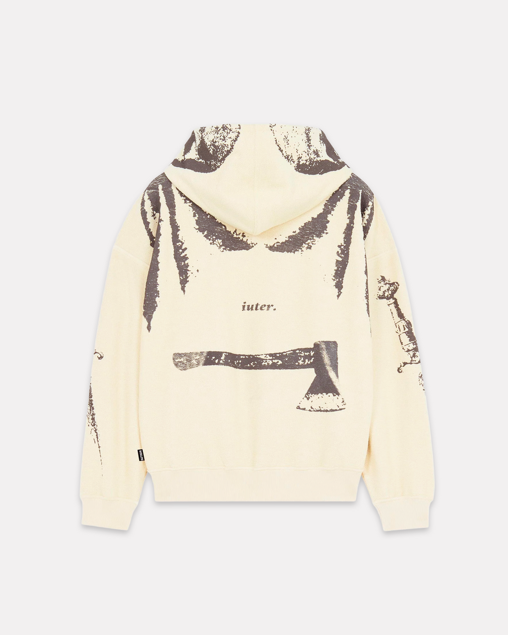 Iuter - Skeleton hoodie cream