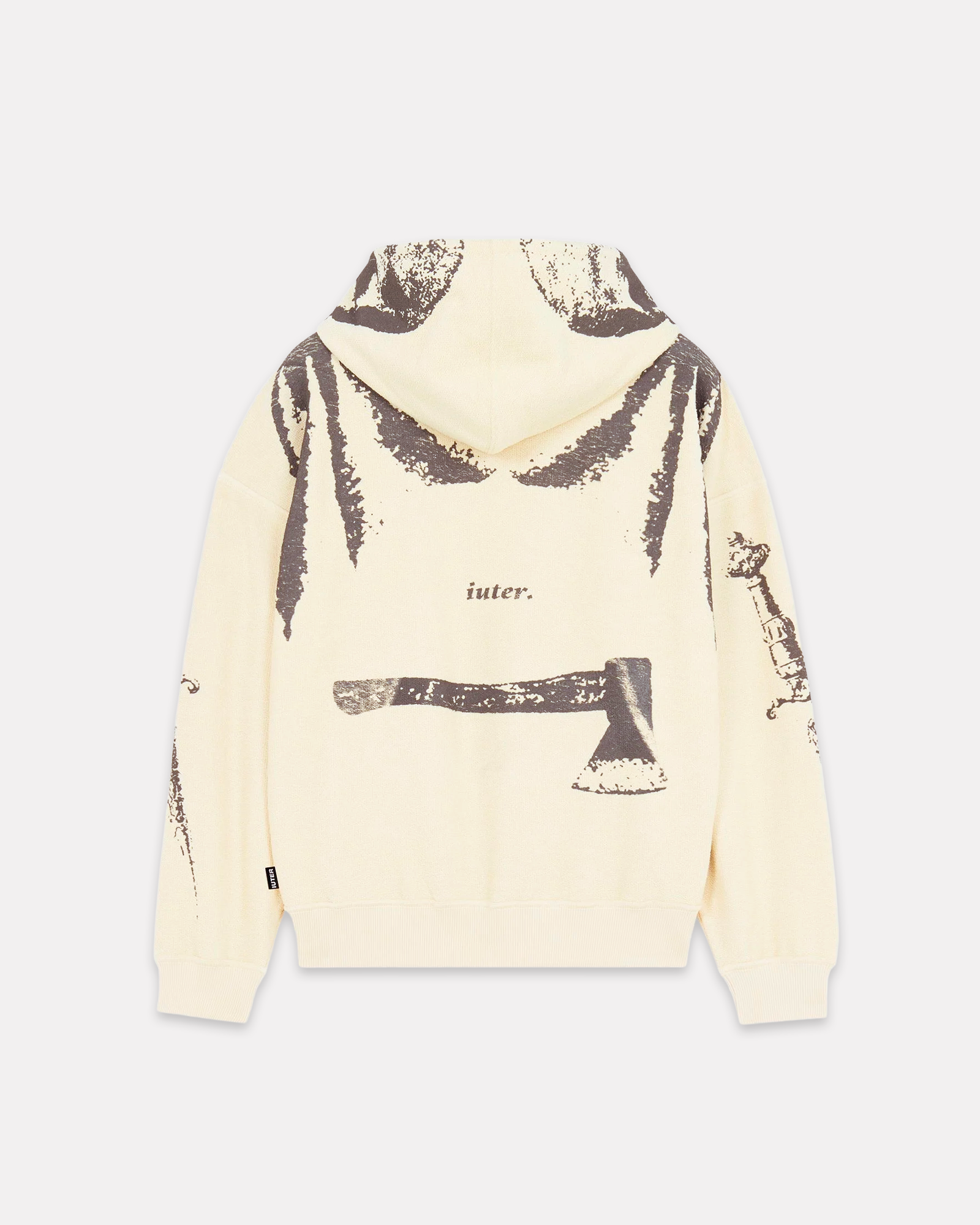 Iuter - Skeleton hoodie cream