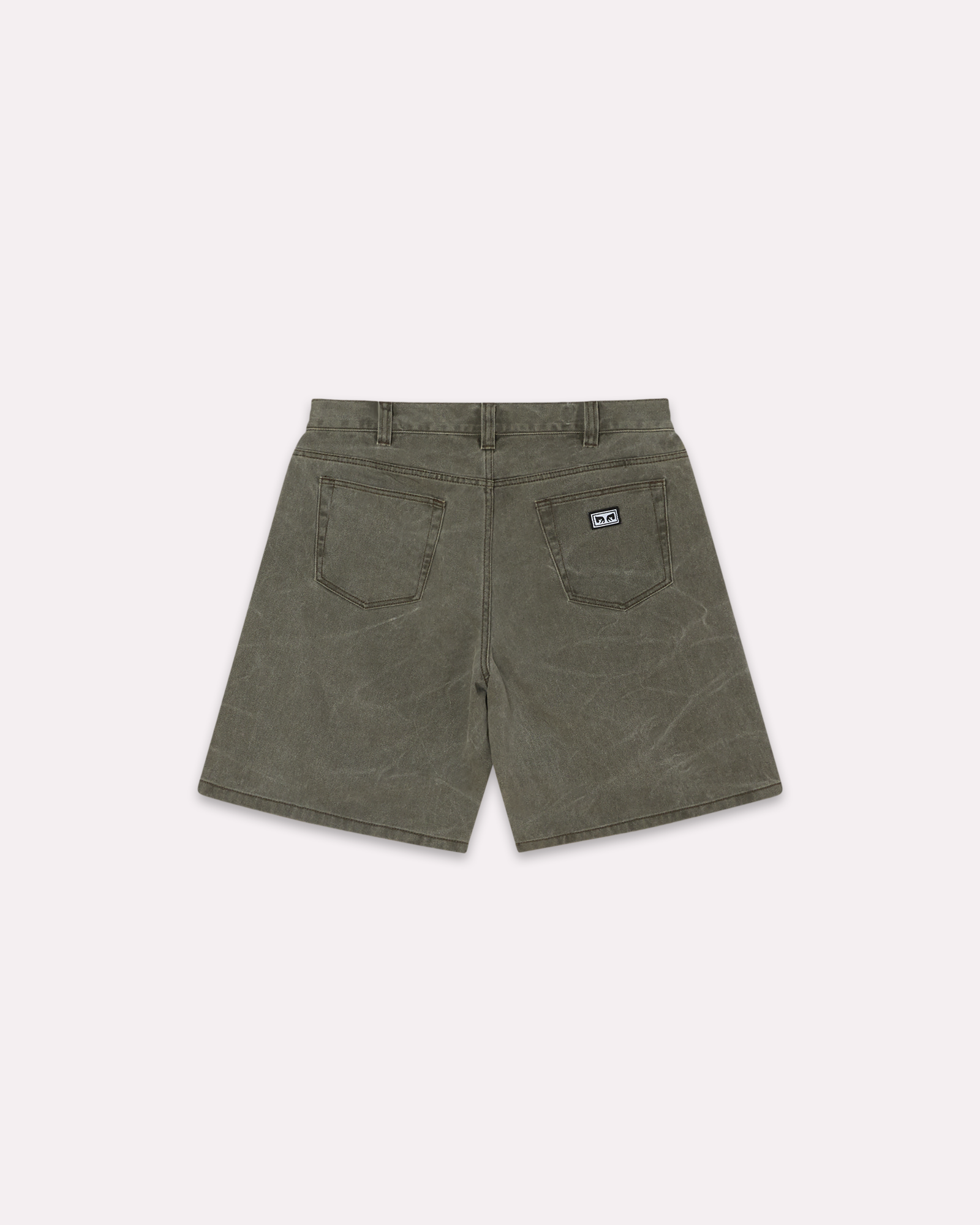 Obey - Bigwig baggy denim short olive wrinkle wash