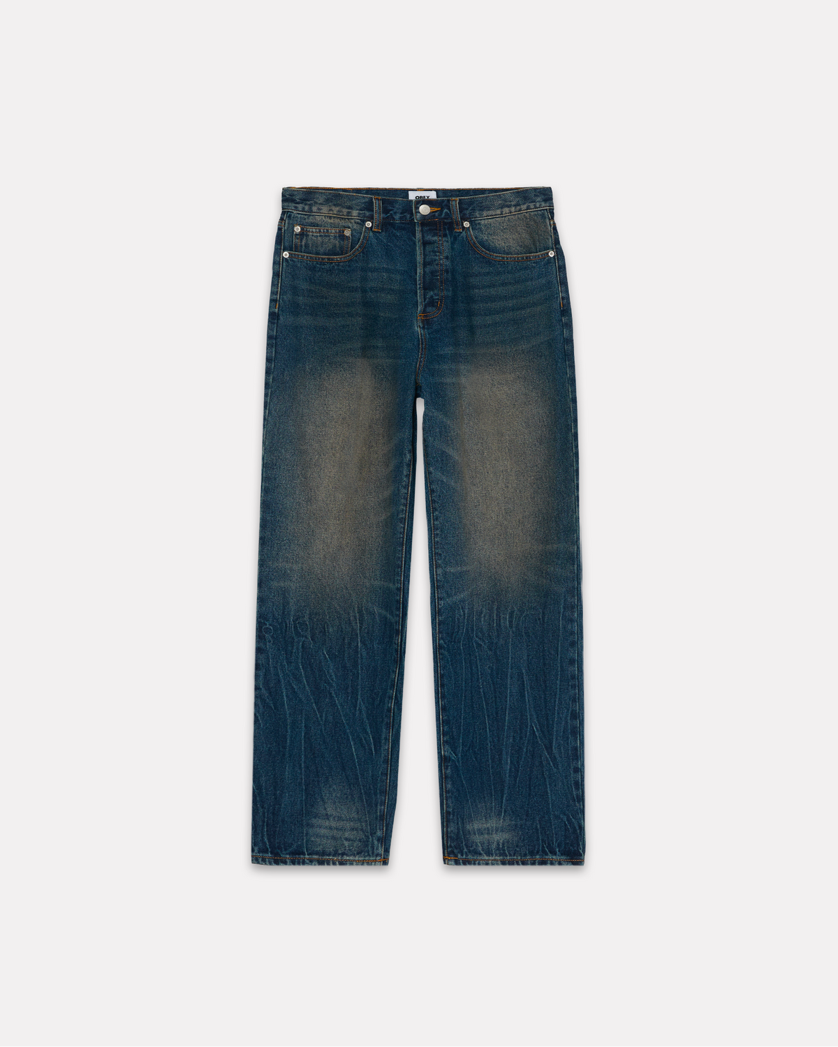 Obey - Classic baggy denim oil stanied indigo