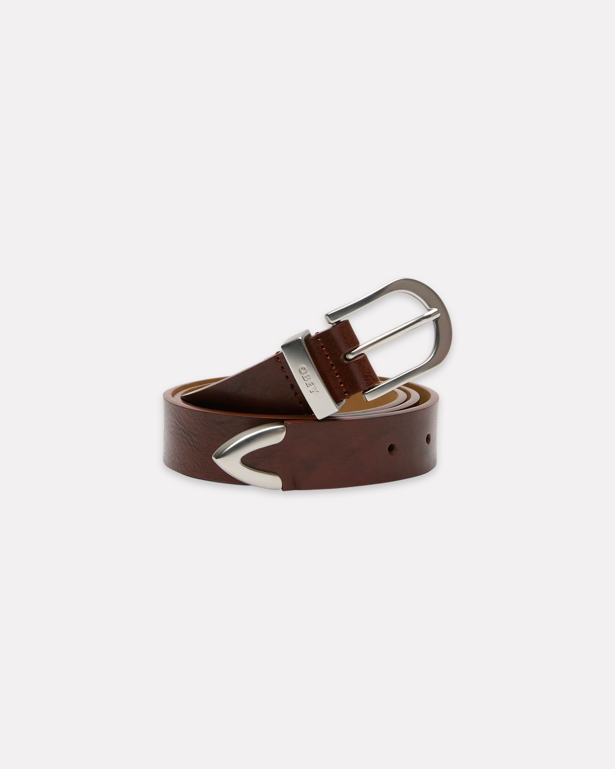 Obey - Classic leather belt chestnut