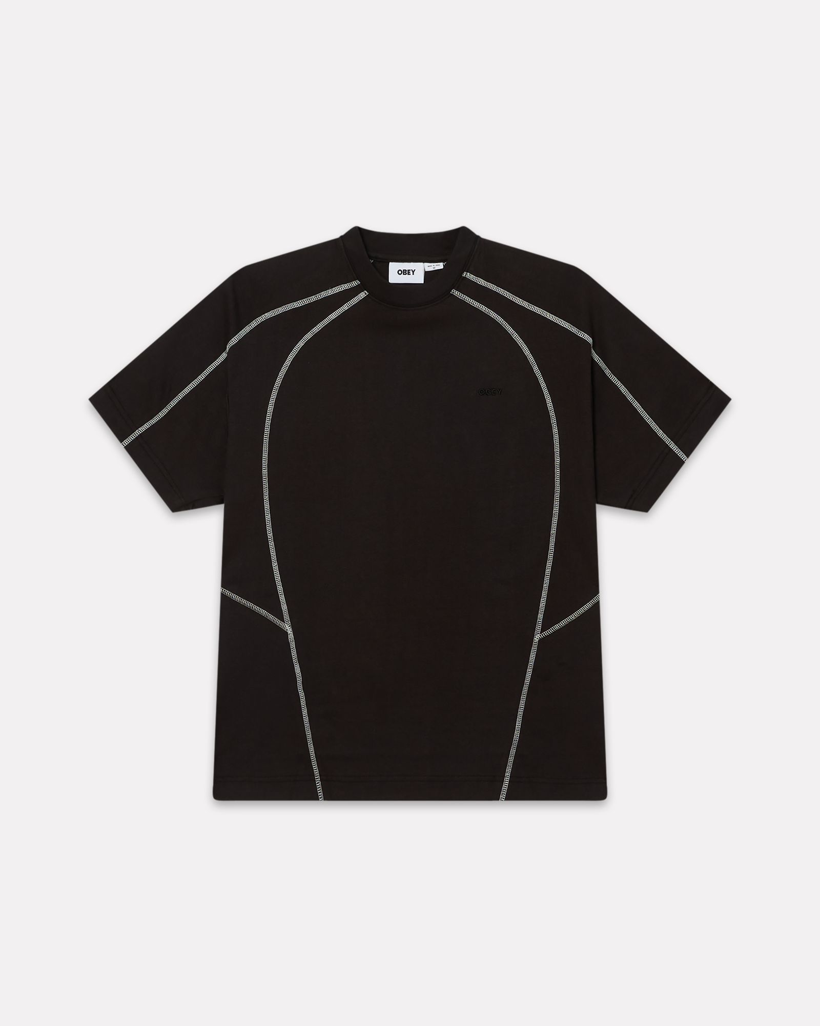 Obey - Contrast stitch tee digital black